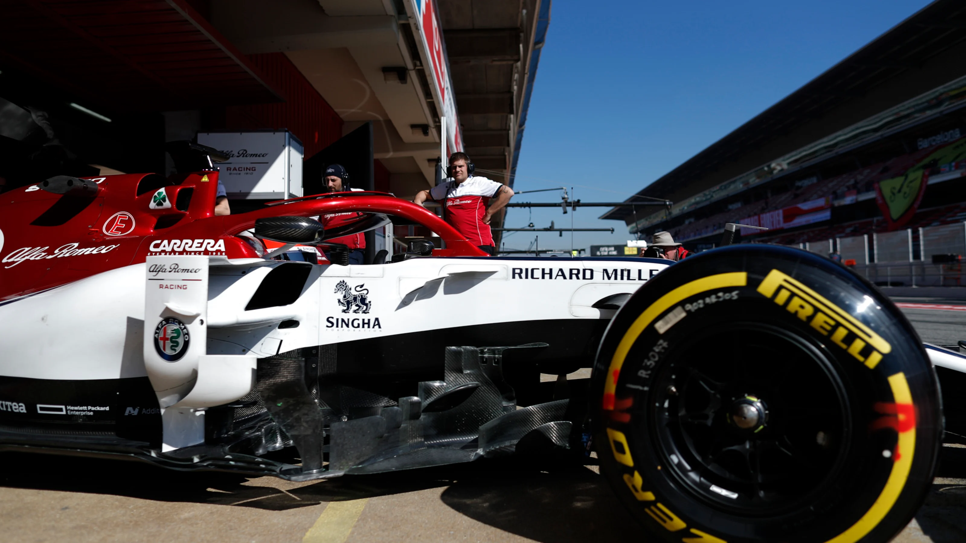 CIRCUIT DE BARCELONA-CATALUNYA, SPAIN - FEBRUARY 27: Kimi Raikkonen, Alfa Romeo Racing C38 during