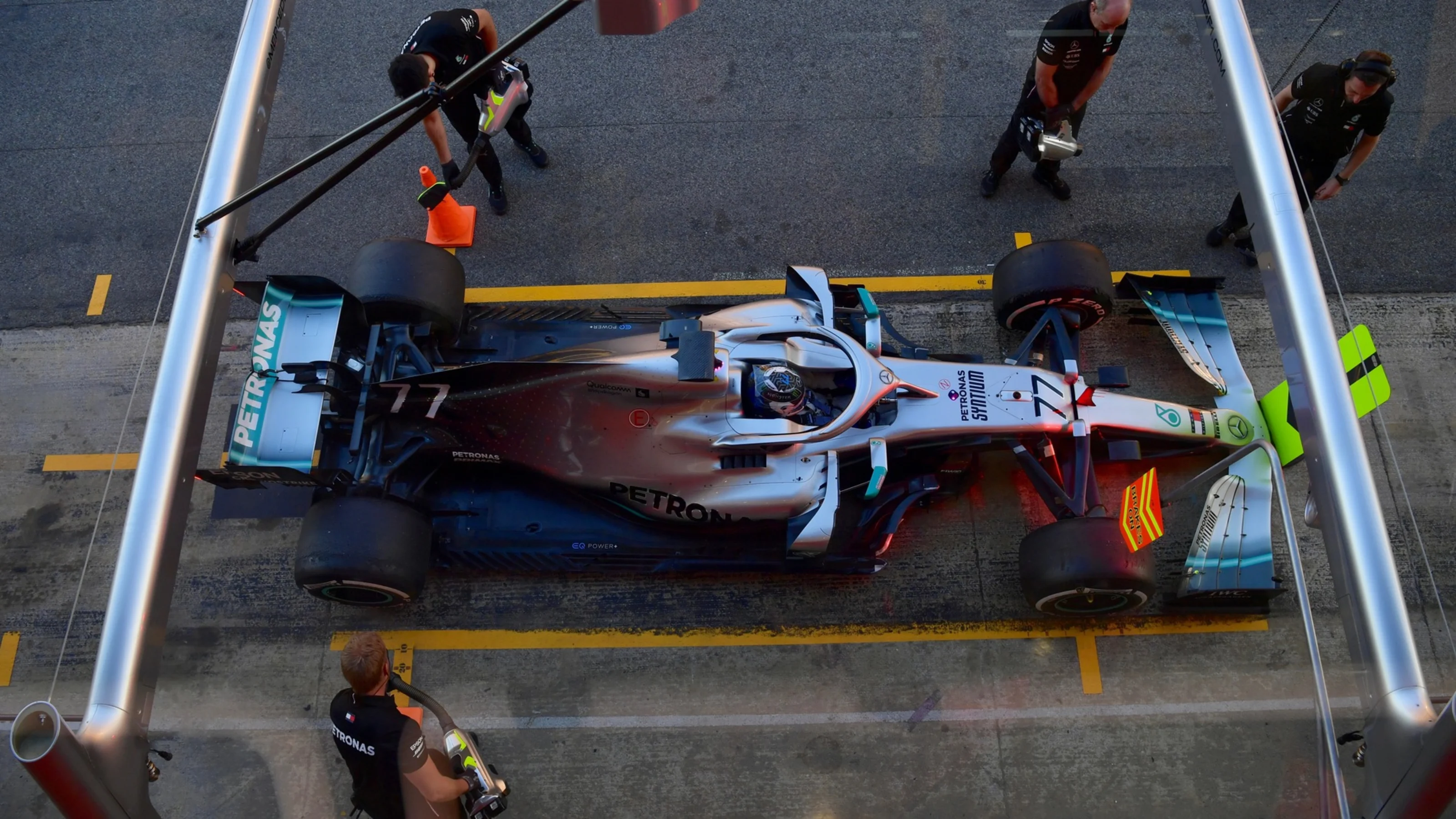 CIRCUIT DE BARCELONA-CATALUNYA, SPAIN - FEBRUARY 26: Valtteri Bottas, Mercedes-AMG F1 W10 EQ Power+