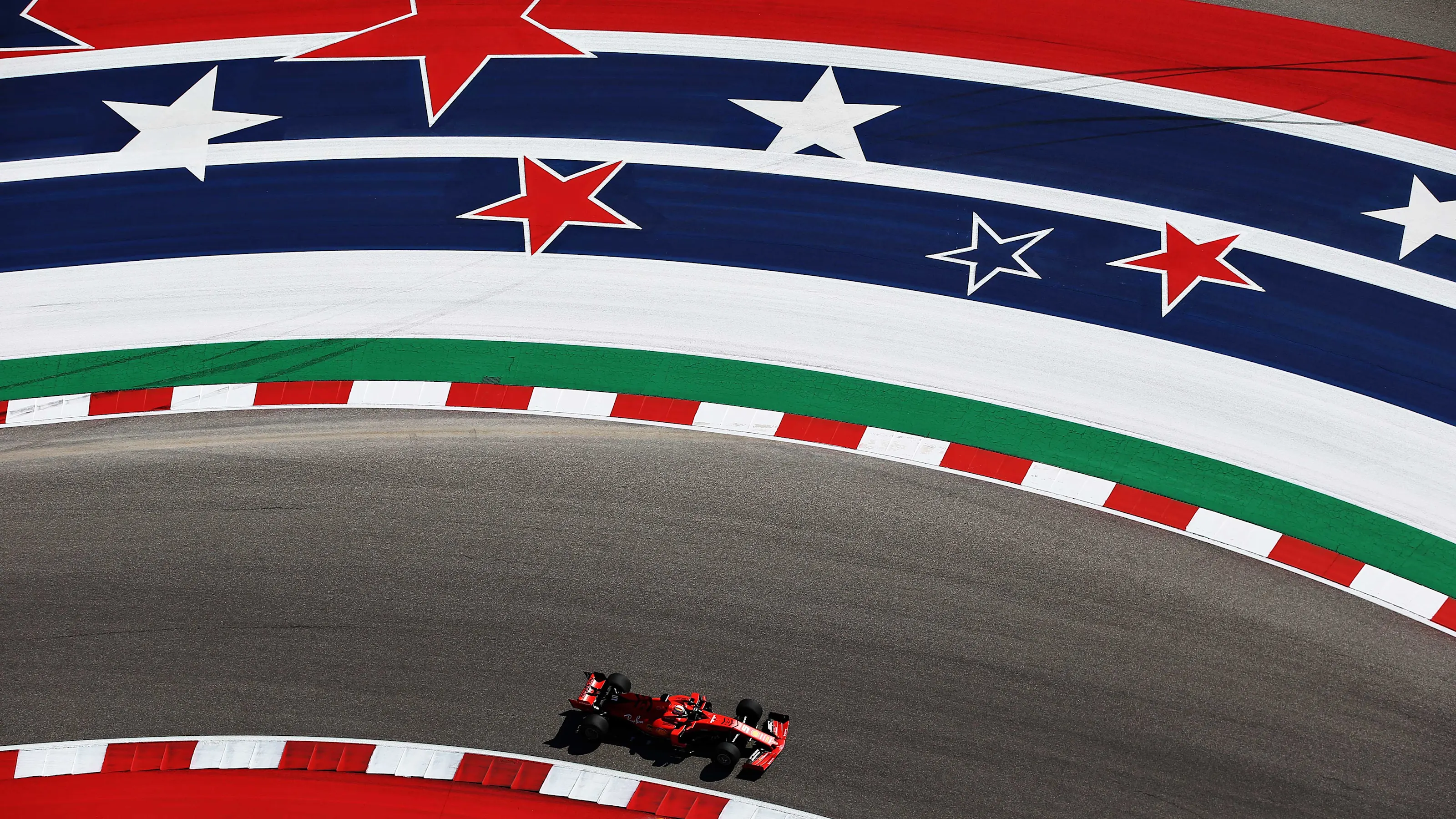 AUSTIN, TEXAS - NOVEMBER 01: Sebastian Vettel of Germany driving the (5) Scuderia Ferrari SF90 on