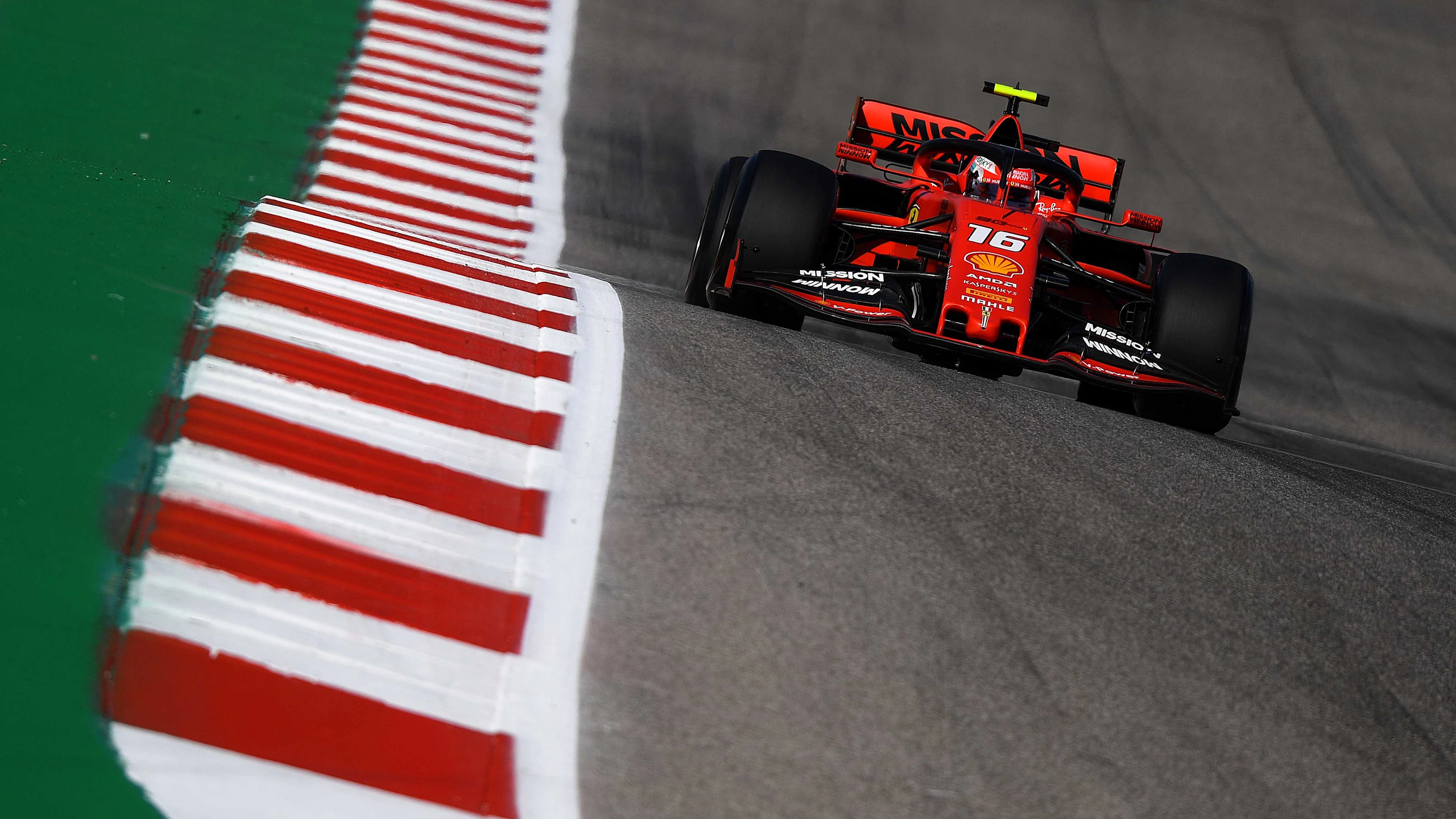 AUSTIN, TEXAS - NOVEMBER 01: Charles Leclerc of Monaco driving the (16) Scuderia Ferrari SF90 on