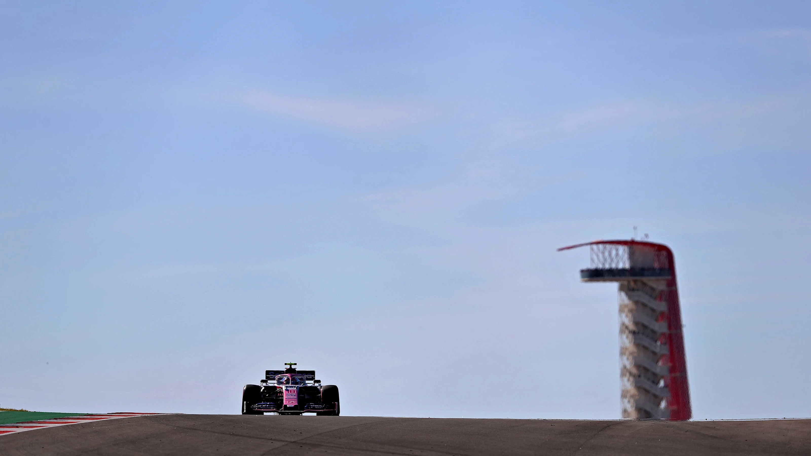 AUSTIN, TEXAS - NOVEMBER 03: Lance Stroll of Canada driving the (18) Racing Point RP19 Mercedes on