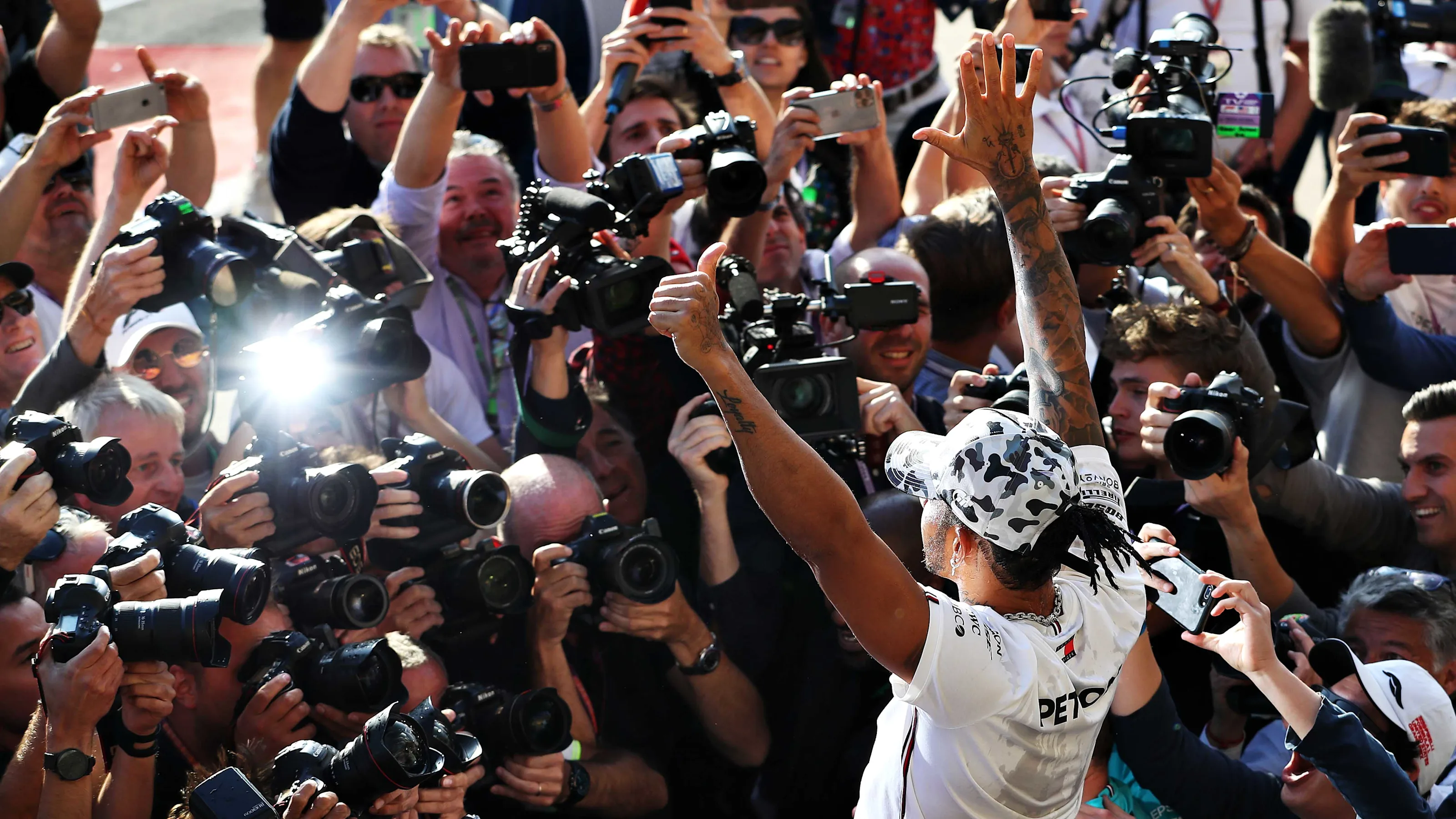 AUSTIN, TEXAS - NOVEMBER 03: 2019 Formula One World Drivers Champion Lewis Hamilton of Great