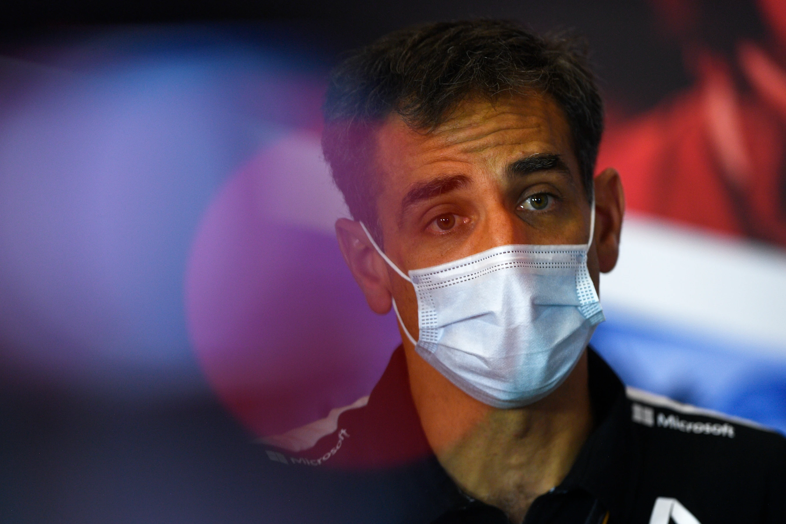 NORTHAMPTON, ENGLAND - AUGUST 07: Renault Sport F1 Managing Director Cyril Abiteboul talks in the