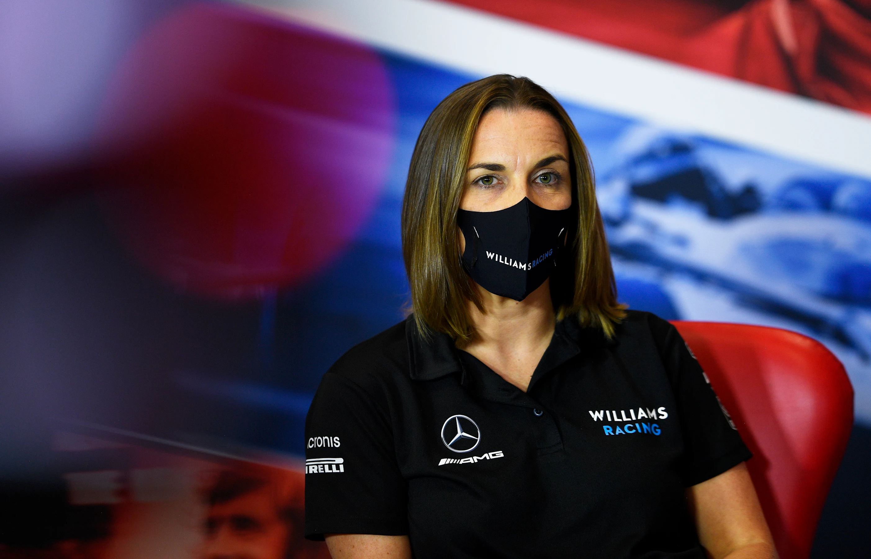 NORTHAMPTON, ENGLAND - AUGUST 07: Williams Deputy Team Principal Claire Williams talks in the Team