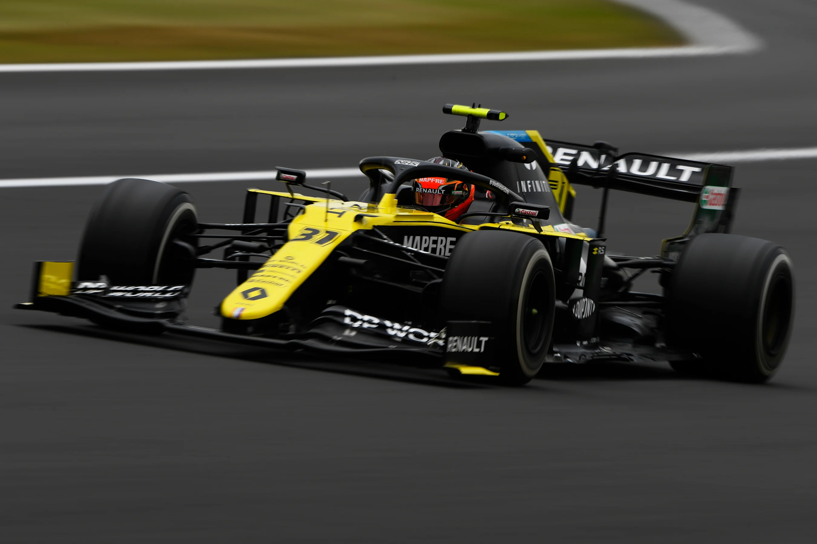 NORTHAMPTON, ENGLAND - AUGUST 07: Esteban Ocon of France driving the (31) Renault Sport Formula One