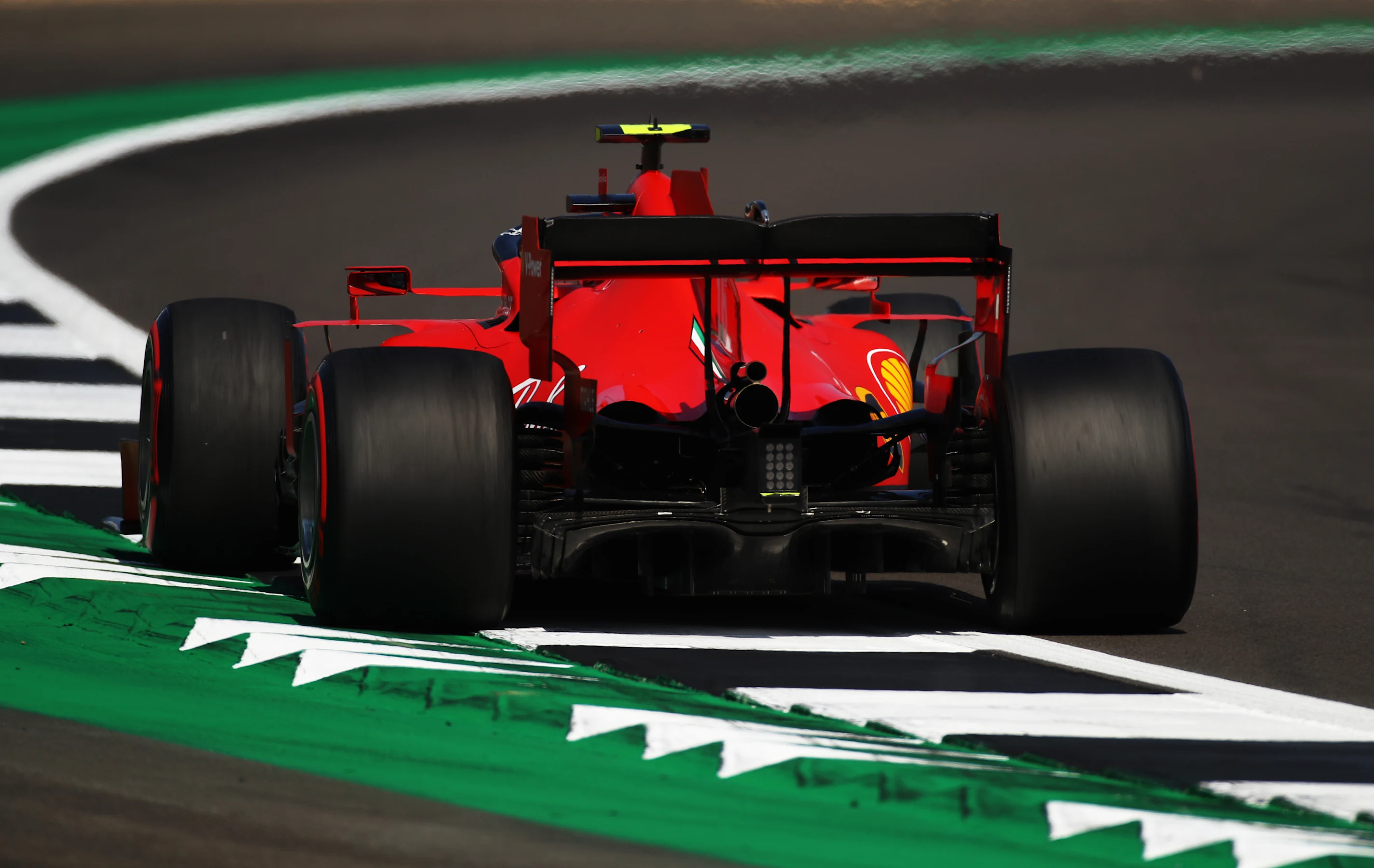NORTHAMPTON, ENGLAND - AUGUST 08: Charles Leclerc of Monaco driving the (16) Scuderia Ferrari