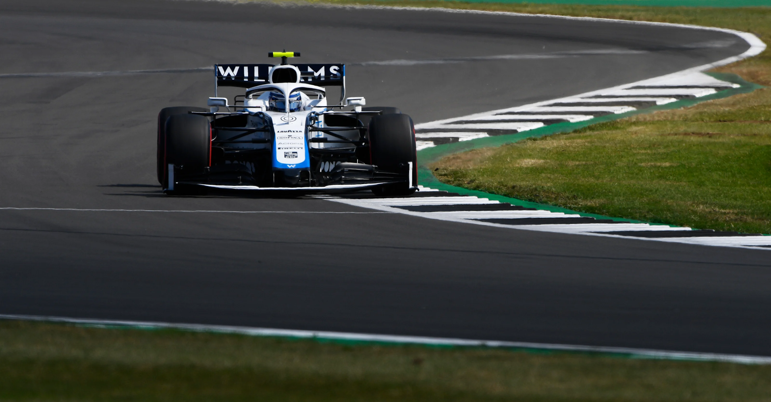 NORTHAMPTON, ENGLAND - AUGUST 08: Nicholas Latifi of Canada driving the (6) Williams Racing FW43