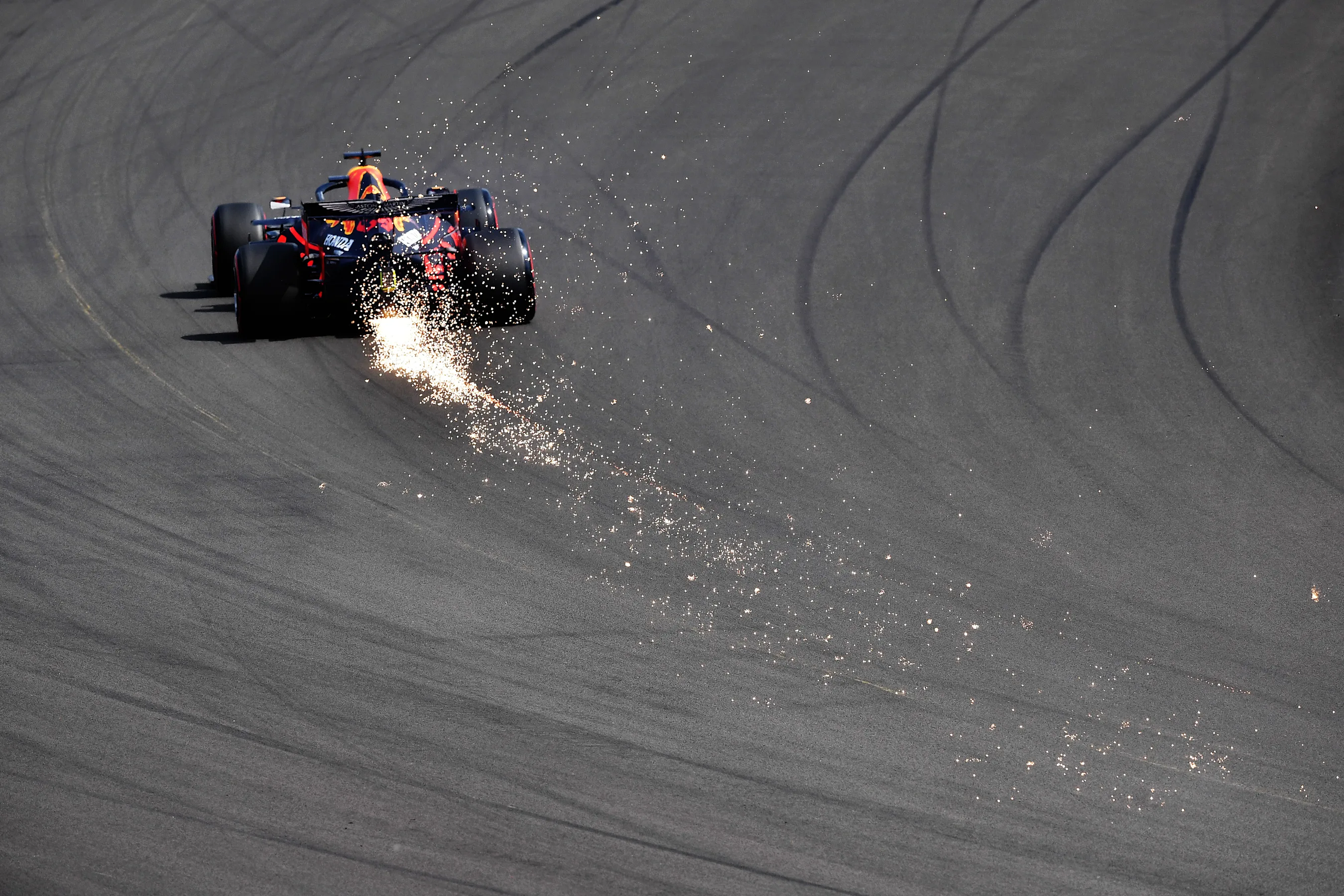 NORTHAMPTON, ENGLAND - AUGUST 08: Max Verstappen of the Netherlands driving the (33) Aston Martin