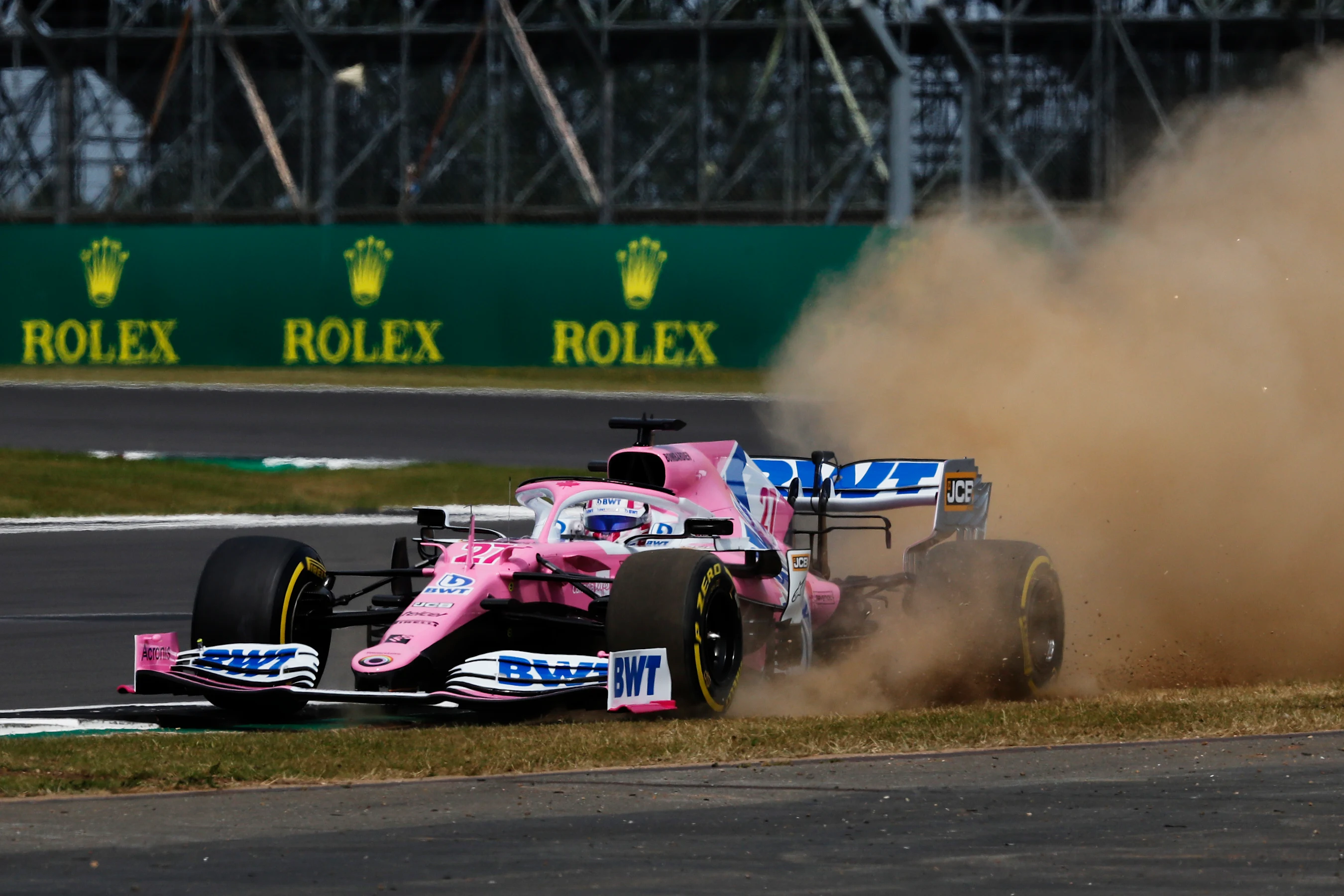 NORTHAMPTON, ENGLAND - AUGUST 08: Nico Hulkenberg of Germany driving the (27) Racing Point RP20