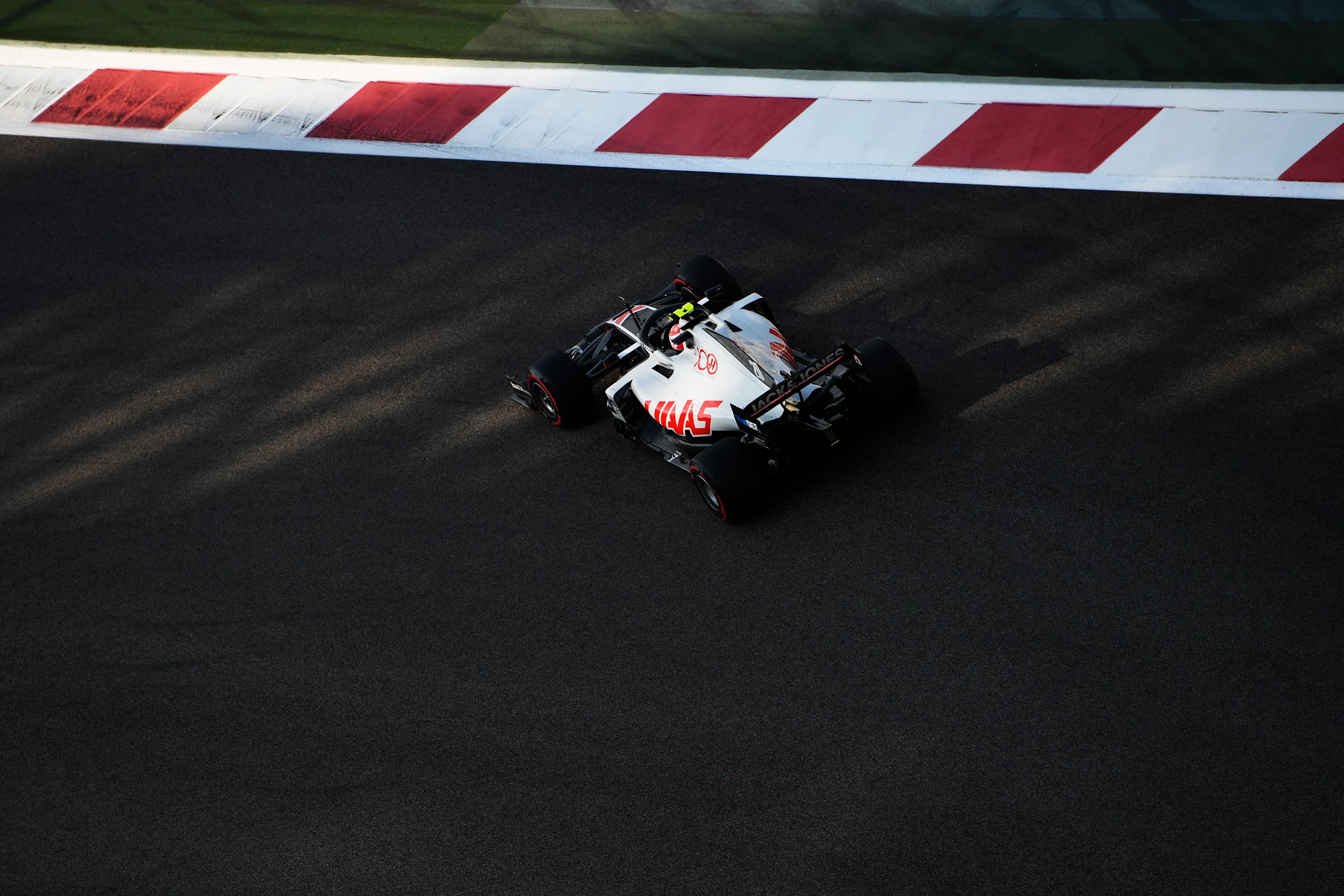 ABU DHABI, UNITED ARAB EMIRATES - DECEMBER 12: Kevin Magnussen of Denmark driving the (20) Haas F1
