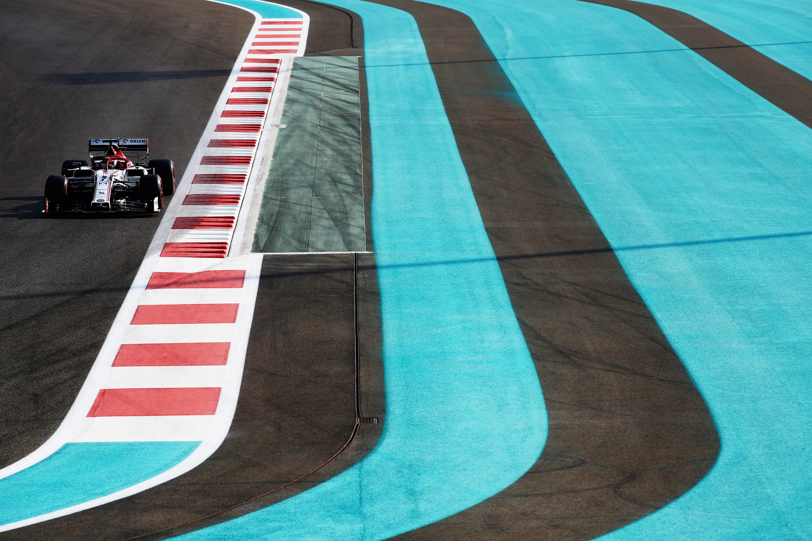 ABU DHABI, UNITED ARAB EMIRATES - DECEMBER 12: Kimi Raikkonen of Finland driving the (7) Alfa Romeo