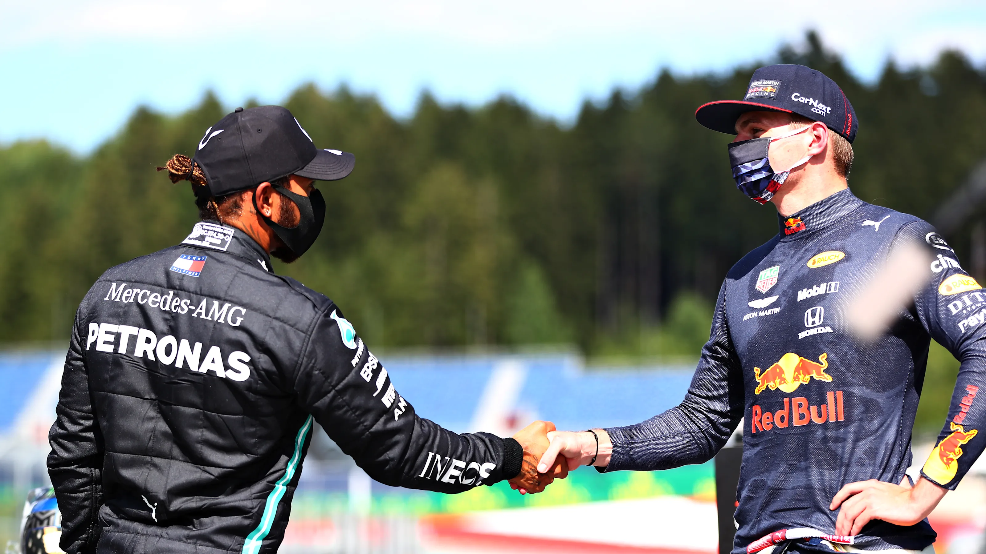SPIELBERG, AUSTRIA - JULY 04: Second place qualifier Lewis Hamilton of Great Britain and Mercedes