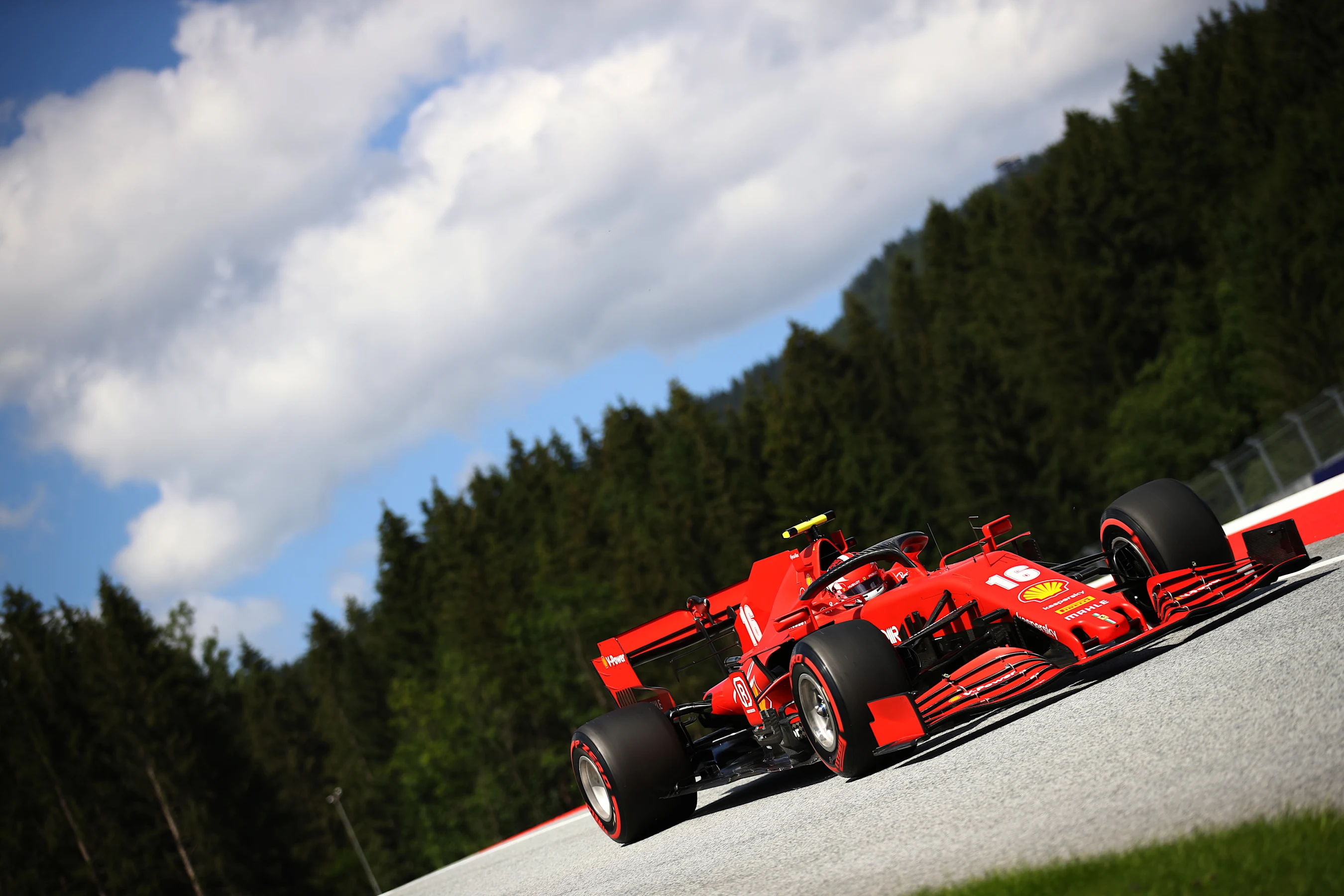 SPIELBERG, AUSTRIA - JULY 04: Charles Leclerc of Monaco driving the (16) Scuderia Ferrari SF1000 on