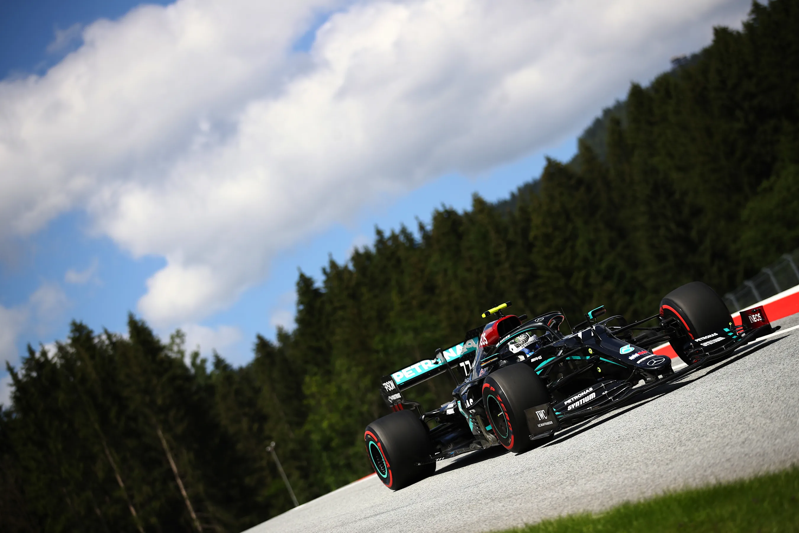 SPIELBERG, AUSTRIA - JULY 04: Valtteri Bottas of Finland driving the (77) Mercedes AMG Petronas F1