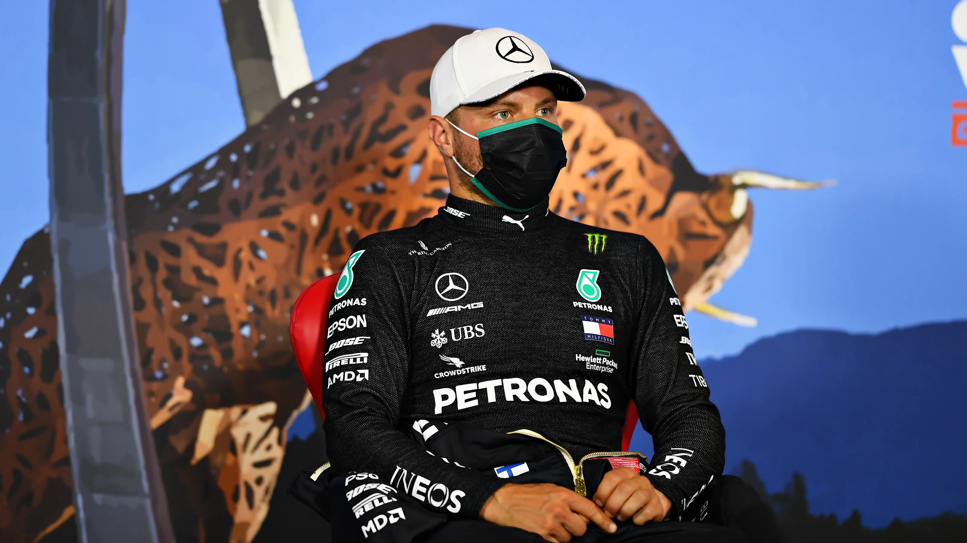SPIELBERG, AUSTRIA - JULY 04: Pole position qualifier Valtteri Bottas of Finland and Mercedes GP