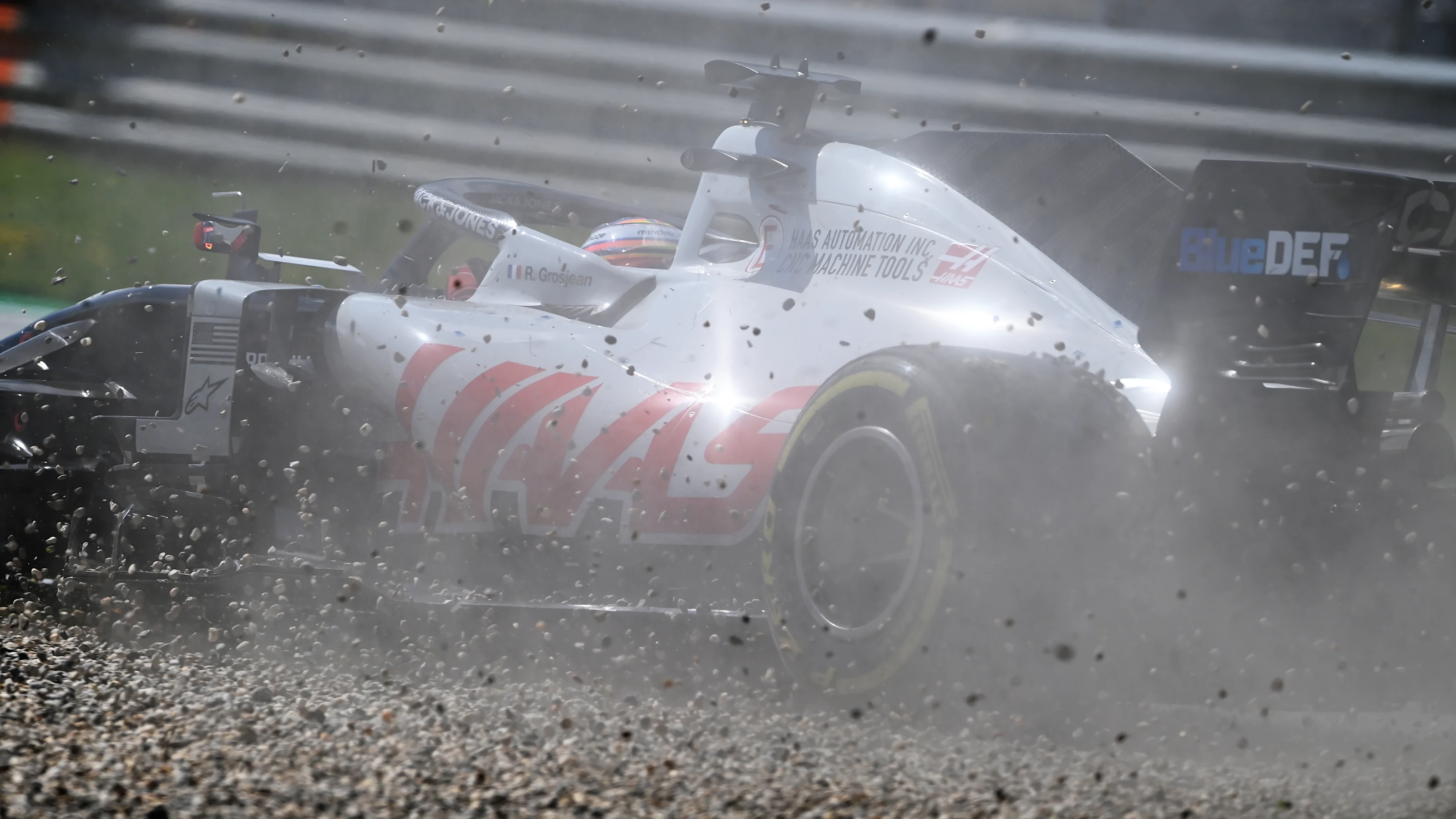 SPIELBERG, AUSTRIA - JULY 05: Romain Grosjean of France driving the (8) Haas F1 Team VF-20 Ferrari
