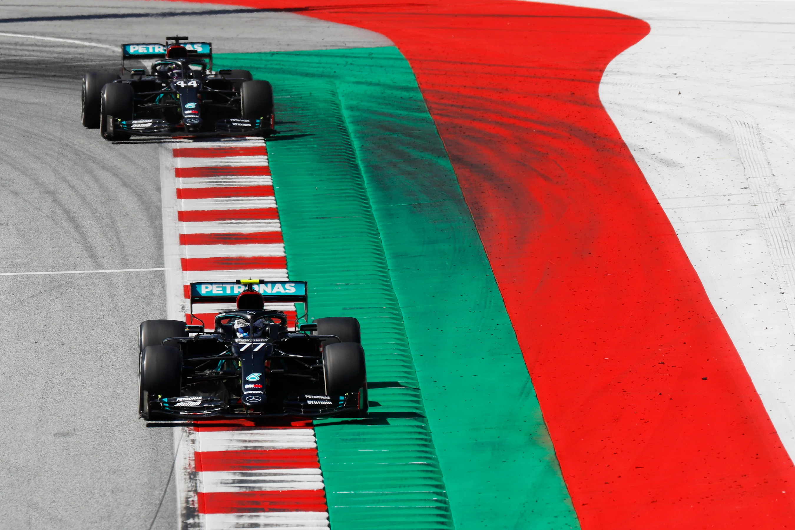 SPIELBERG, AUSTRIA - JULY 05: Valtteri Bottas of Finland driving the (77) Mercedes AMG Petronas F1