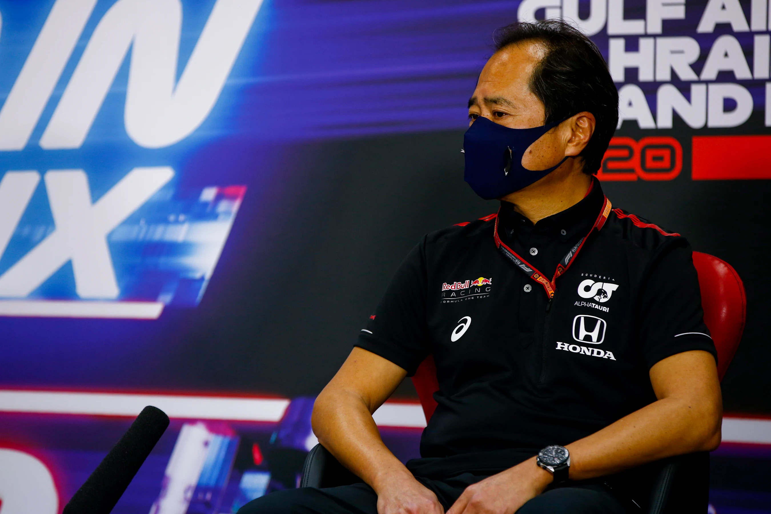 BAHRAIN, BAHRAIN - NOVEMBER 27: Toyoharu Tanabe of Honda talks in the Team Principals Press