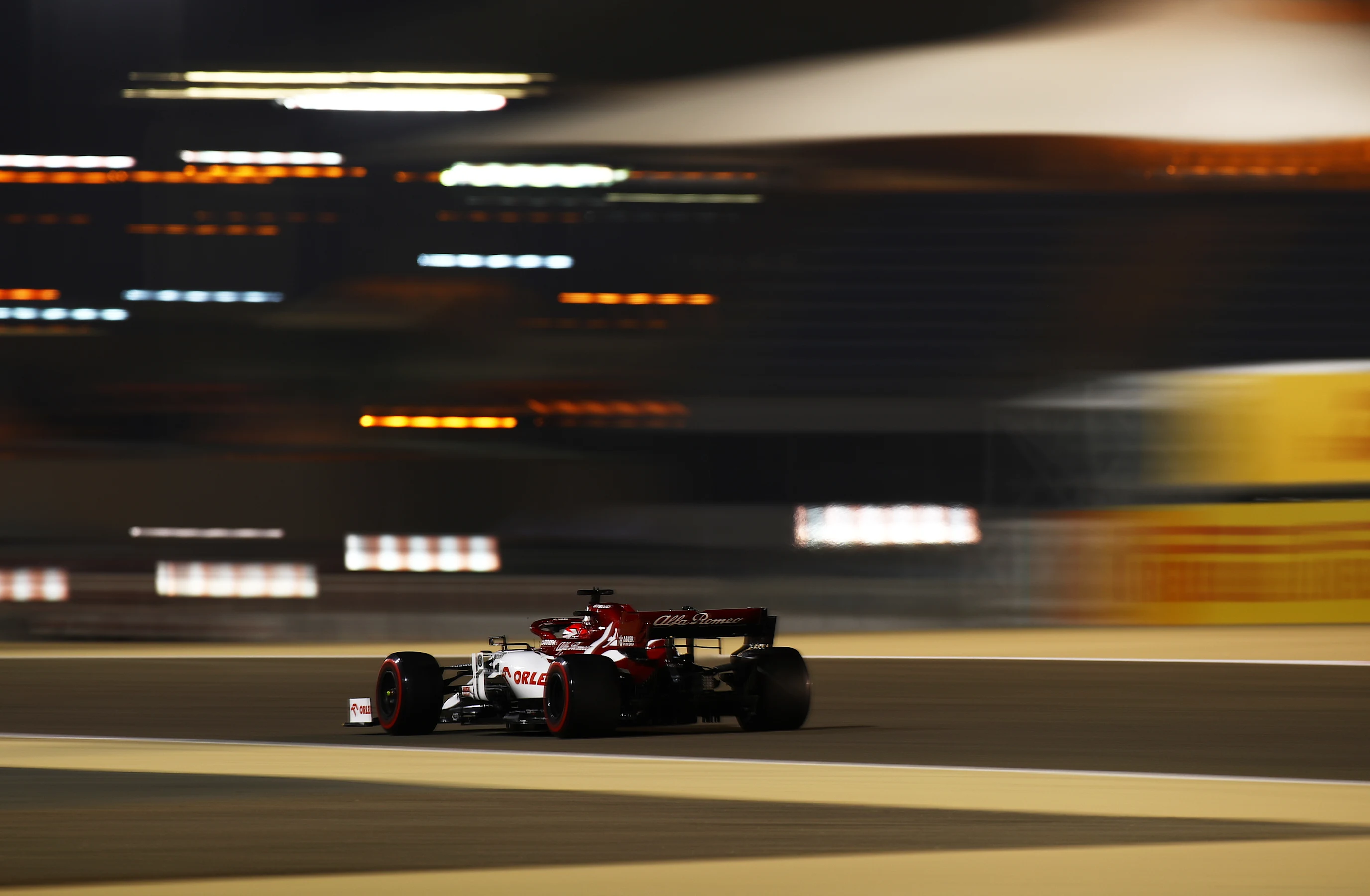 BAHRAIN, BAHRAIN - NOVEMBER 28: Kimi Raikkonen of Finland driving the (7) Alfa Romeo Racing C39