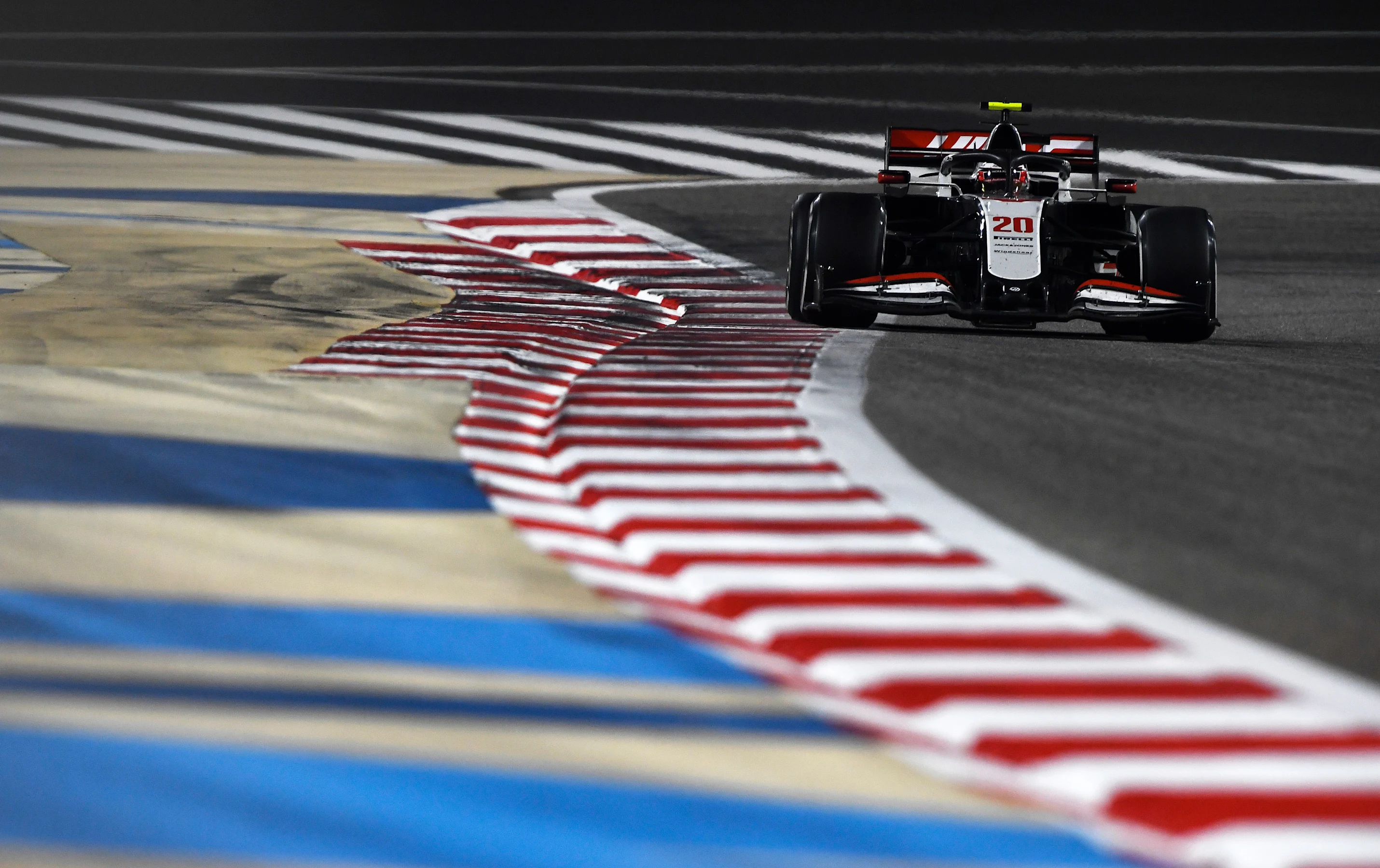 BAHRAIN, BAHRAIN - NOVEMBER 29: Kevin Magnussen of Denmark driving the (20) Haas F1 Team VF-20