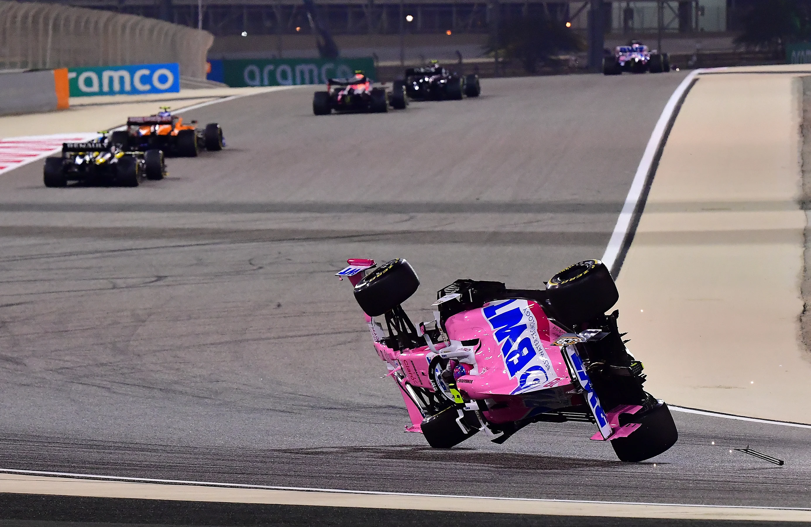 BAHRAIN, BAHRAIN - NOVEMBER 29: Lance Stroll of Canada driving the (18) Racing Point RP20 Mercedes