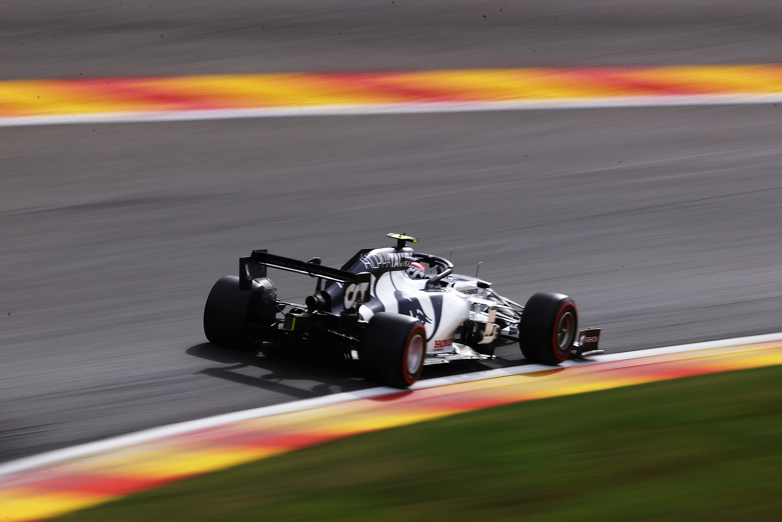 SPA, BELGIUM - AUGUST 28: Pierre Gasly of France driving the (10) Scuderia AlphaTauri AT01 Honda on