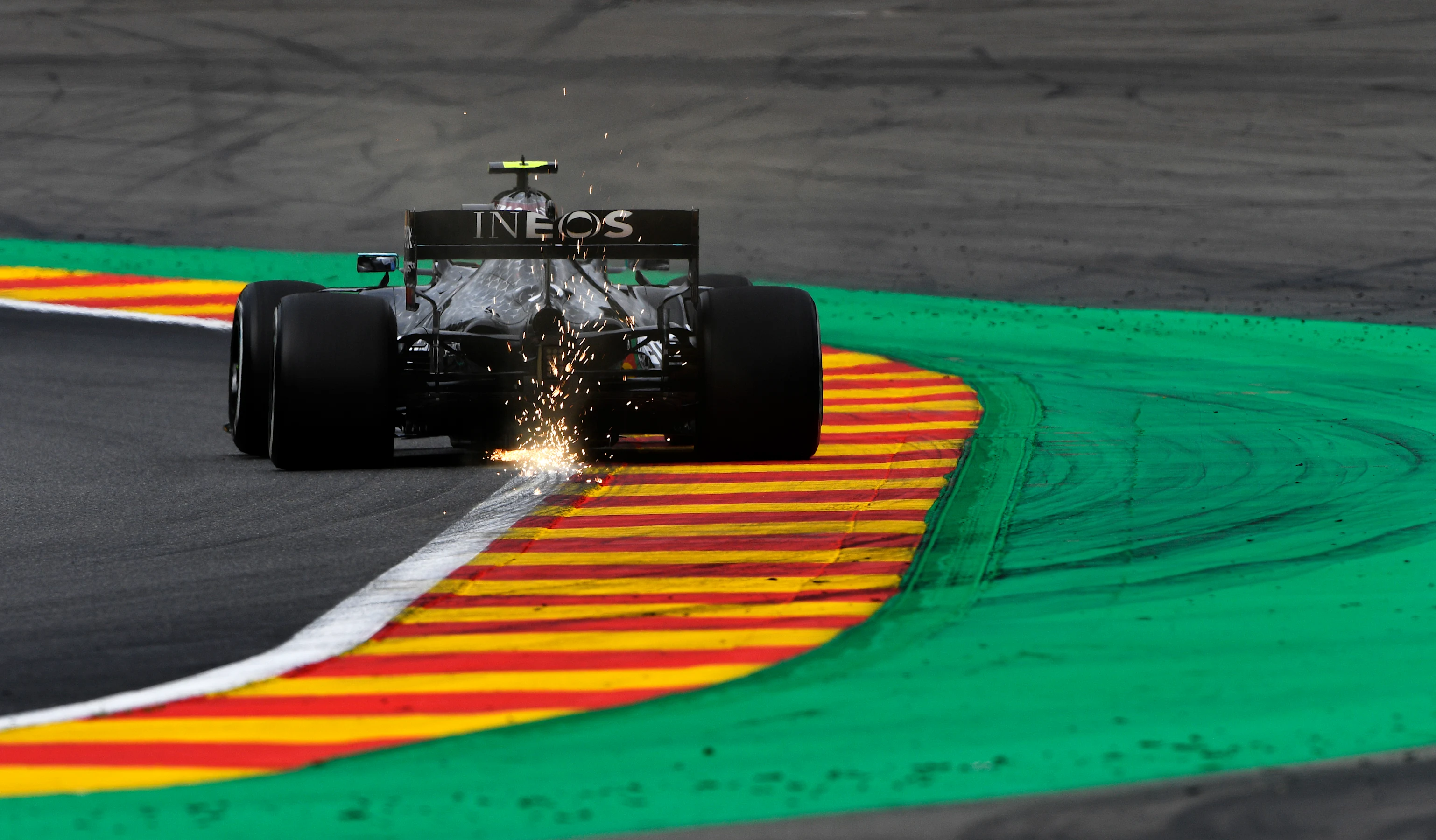 SPA, BELGIUM - AUGUST 28: Valtteri Bottas of Finland driving the (77) Mercedes AMG Petronas F1 Team