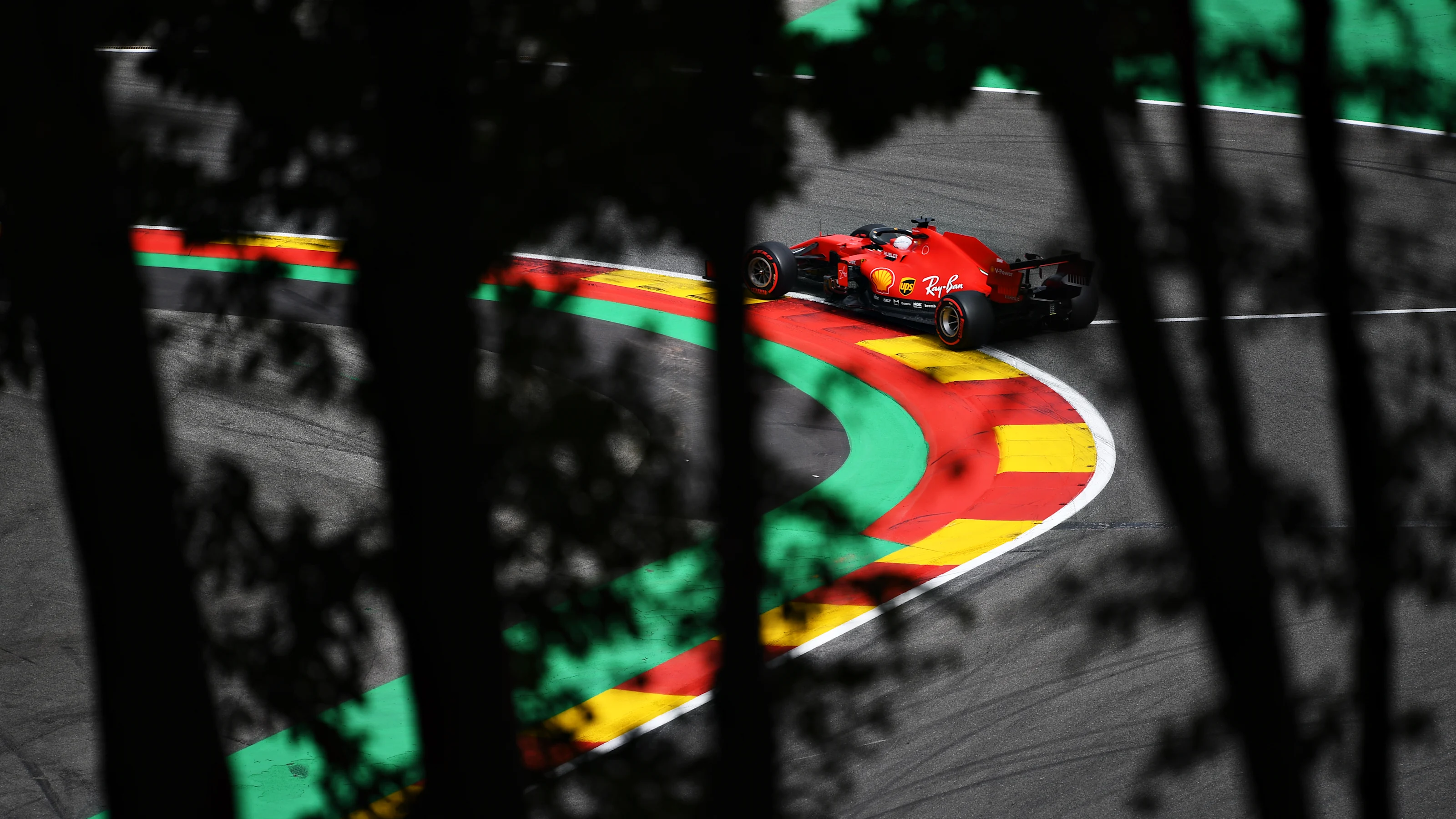 SPA, BELGIUM - AUGUST 29: Sebastian Vettel of Germany driving the (5) Scuderia Ferrari SF1000
