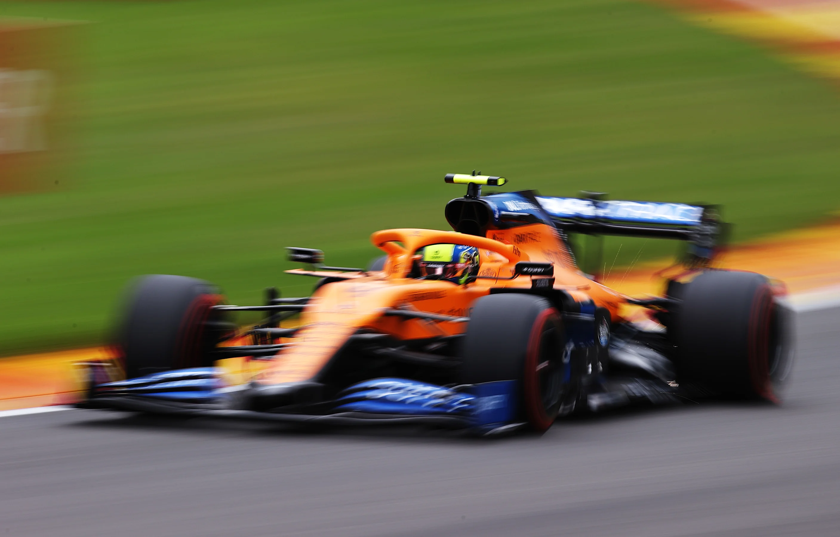 SPA, BELGIUM - AUGUST 29: Lando Norris of Great Britain driving the (4) McLaren F1 Team MCL35