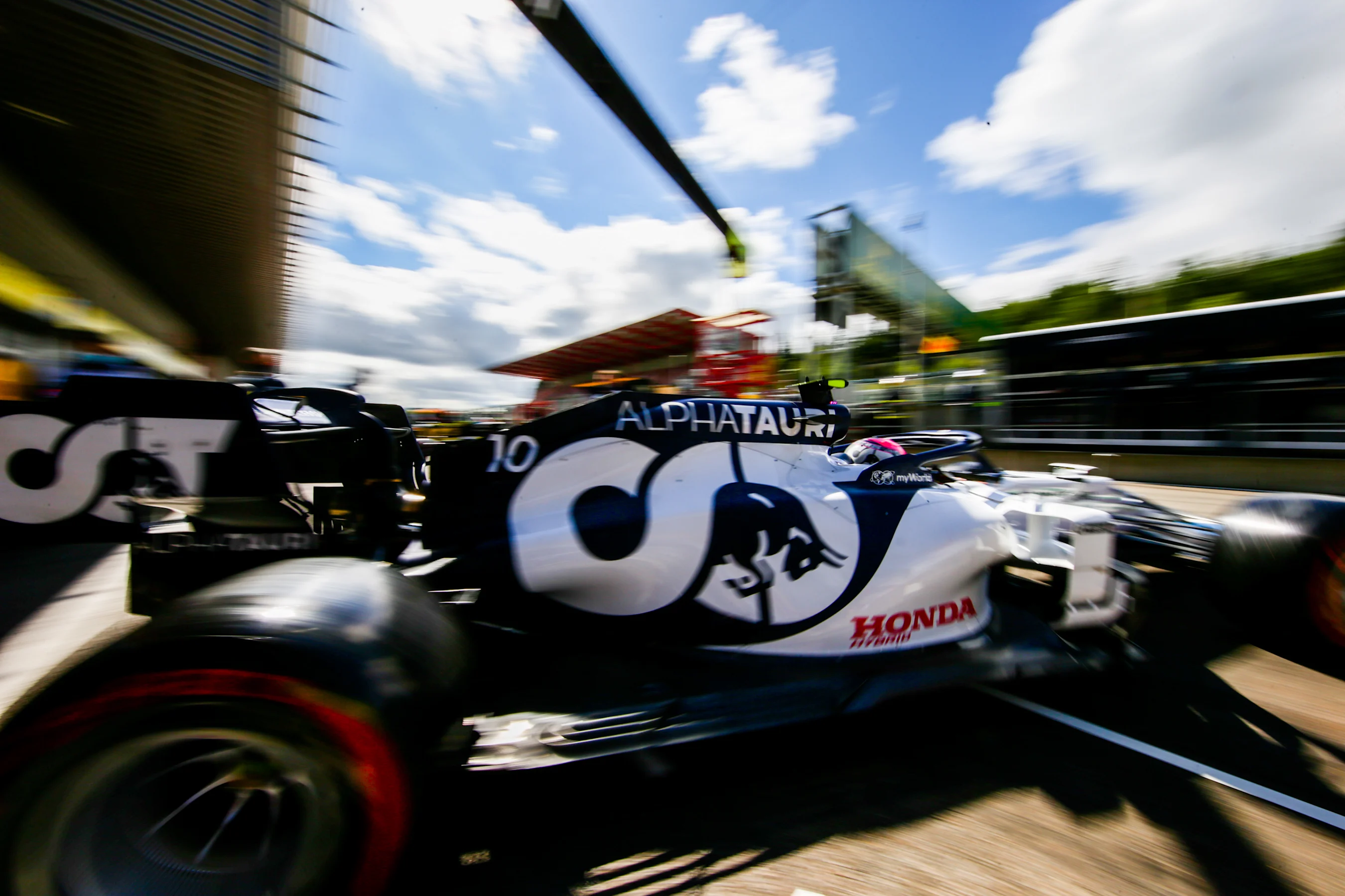 SPA, BELGIUM - AUGUST 29: Pierre Gasly of Scuderia AlphaTauri and France  during final practice for