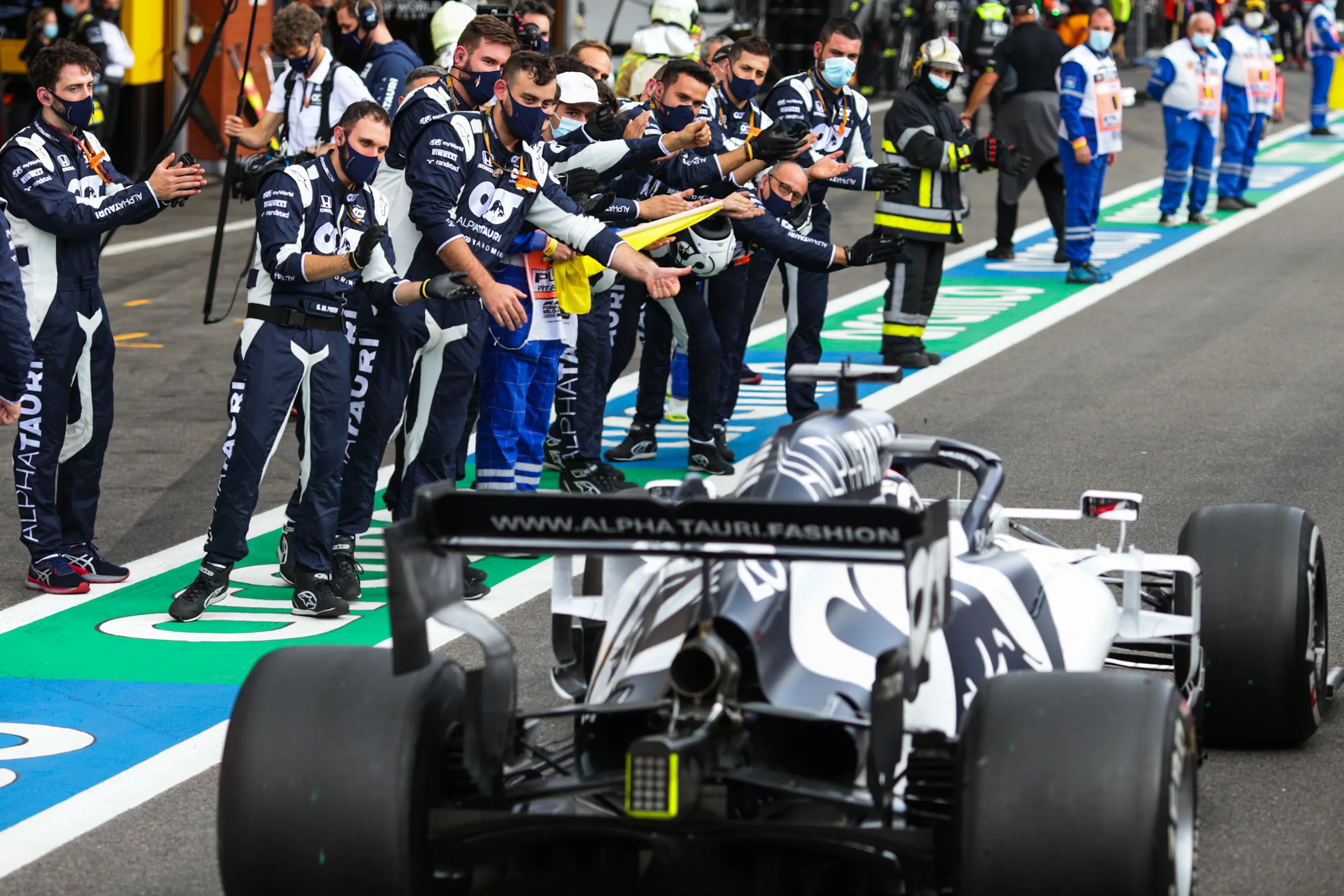 SPA, BELGIUM - AUGUST 30: Daniil Kvyat of Scuderia AlphaTauri and Russia  during the F1 Grand Prix