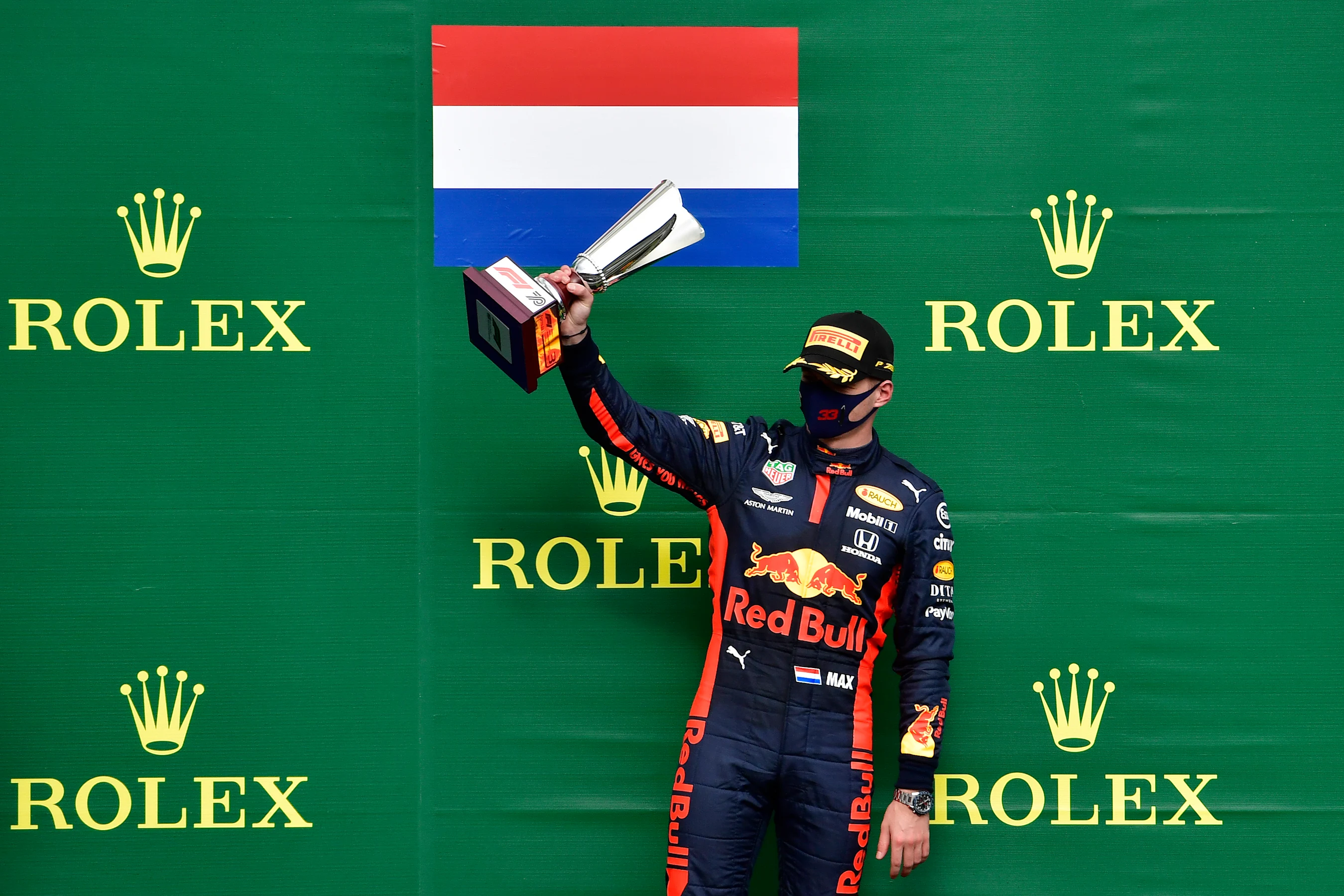 SPA, BELGIUM - AUGUST 30: Third placed Max Verstappen of Netherlands and Red Bull Racing celebrates