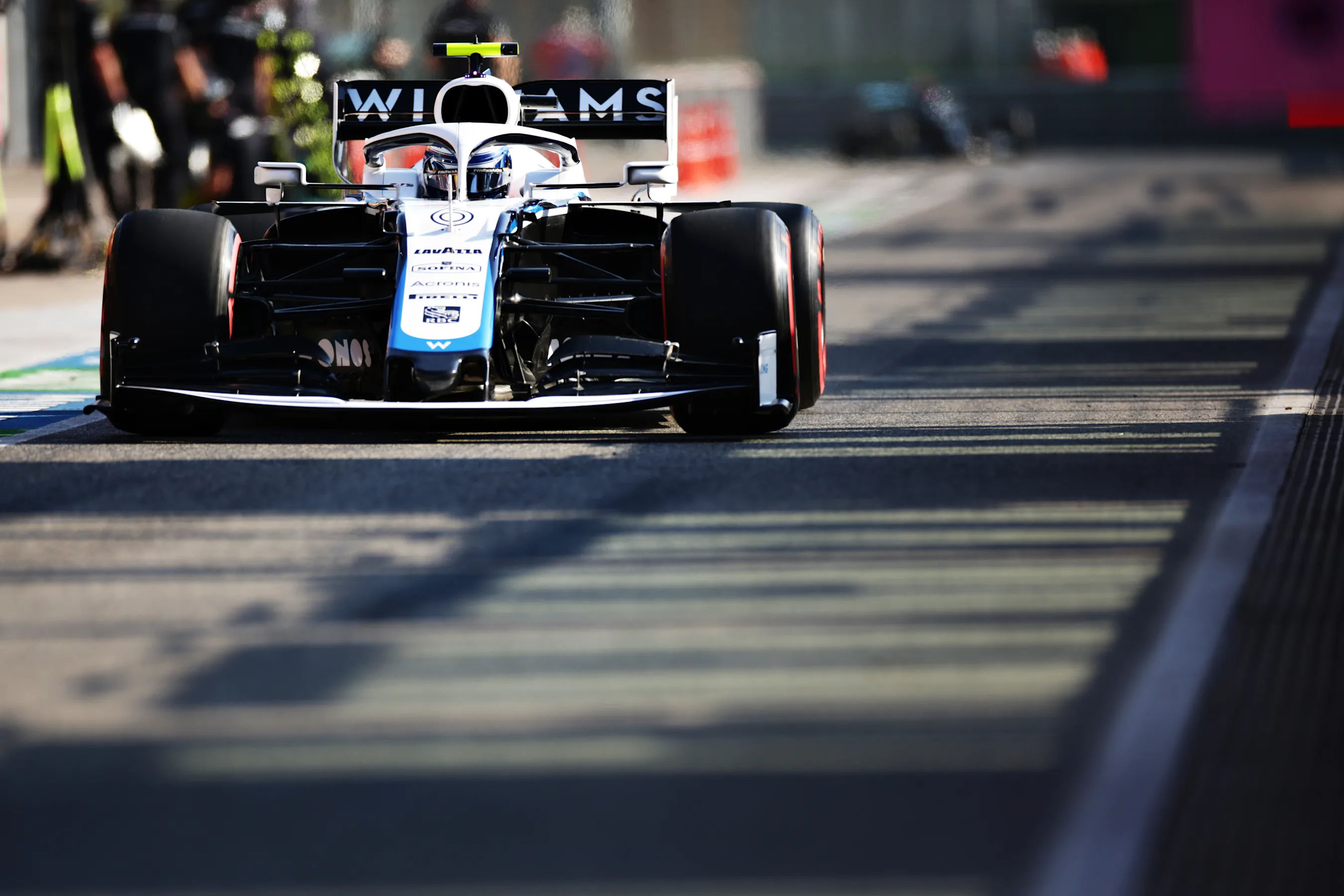 IMOLA, ITALY - OCTOBER 31: Nicholas Latifi of Canada driving the (6) Williams Racing FW43 Mercedes