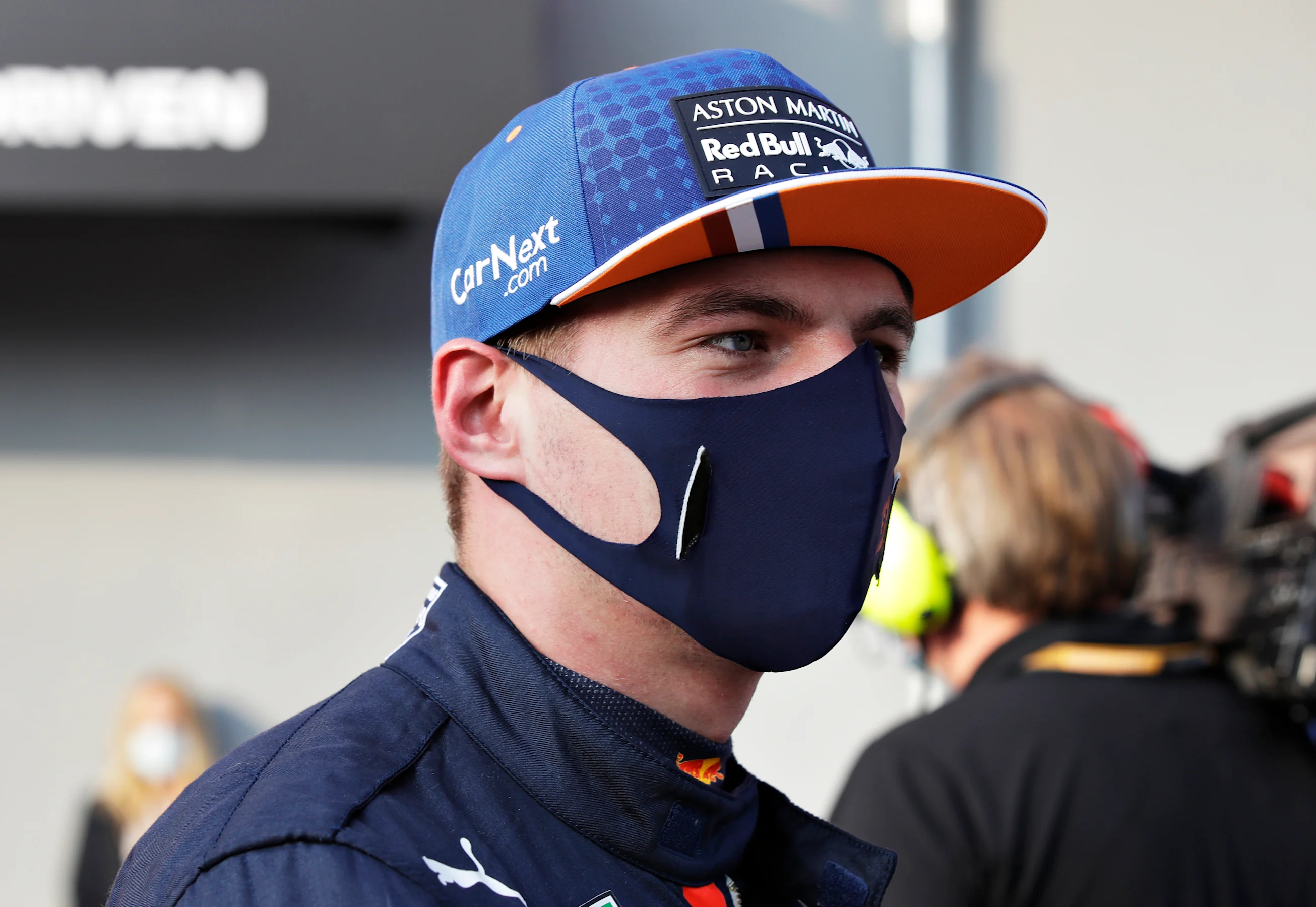 IMOLA, ITALY - OCTOBER 31: Third place qualifier Max Verstappen of Netherlands and Red Bull Racing