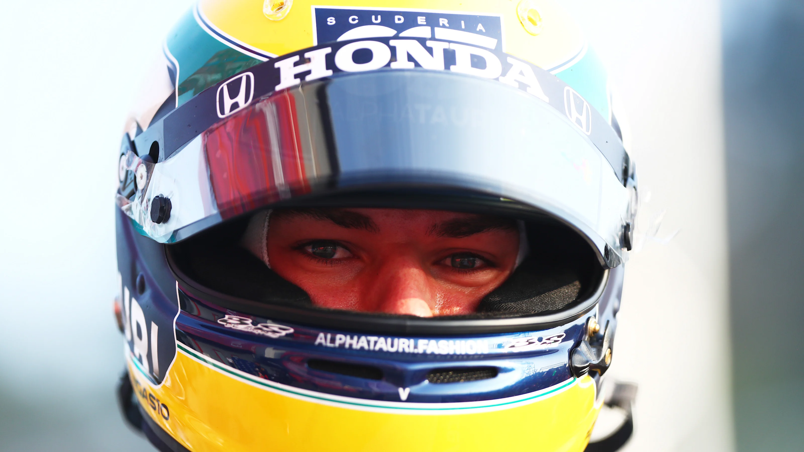 IMOLA, ITALY - OCTOBER 31: Fourth placed qualifier Pierre Gasly of France and Scuderia AlphaTauri