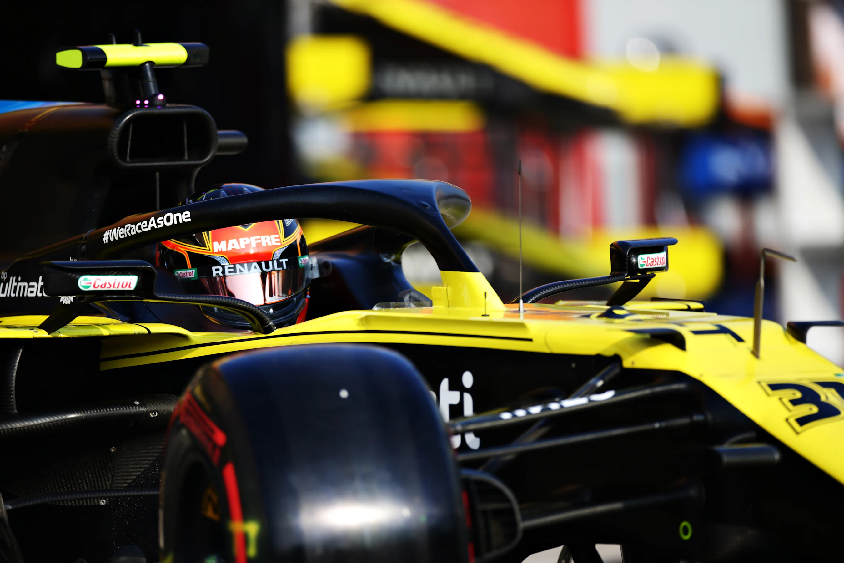 IMOLA, ITALY - OCTOBER 31: Esteban Ocon of France driving the (31) Renault Sport Formula One Team