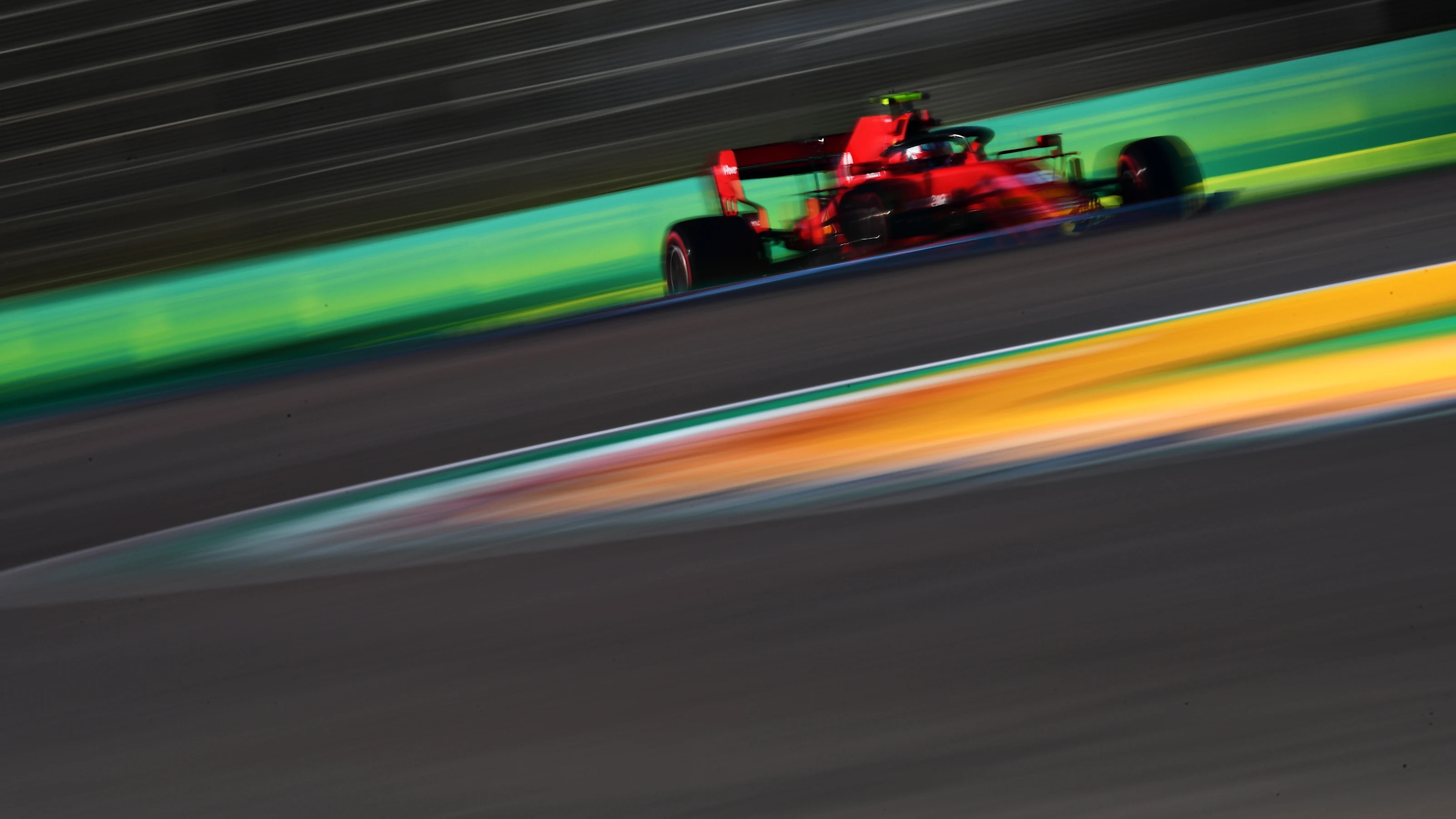 IMOLA, ITALY - OCTOBER 31: Charles Leclerc of Monaco driving the (16) Scuderia Ferrari SF1000 on