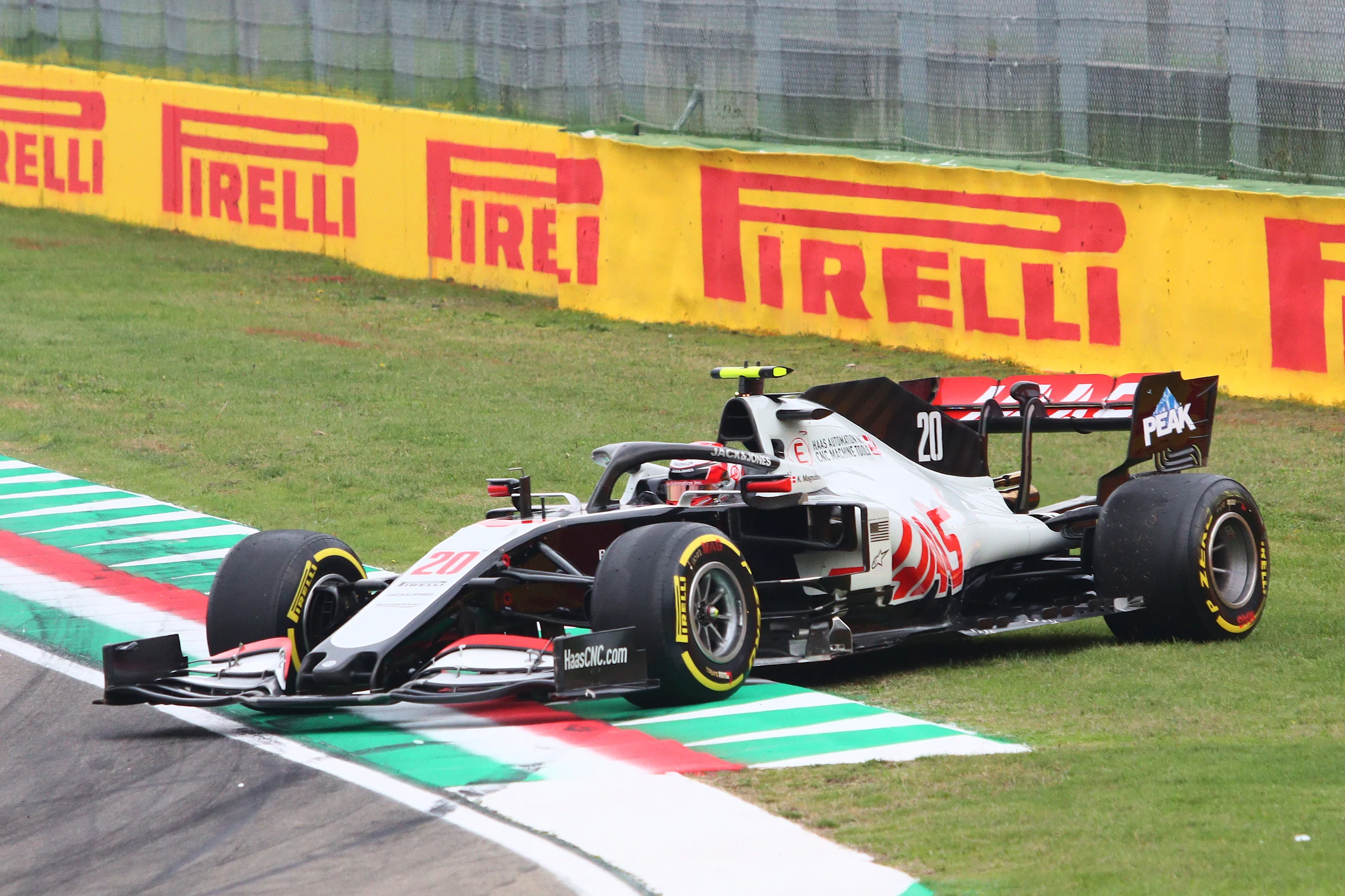 IMOLA, ITALY - NOVEMBER 01: Kevin Magnussen of Denmark driving the (20) Haas F1 Team VF-20 Ferrari