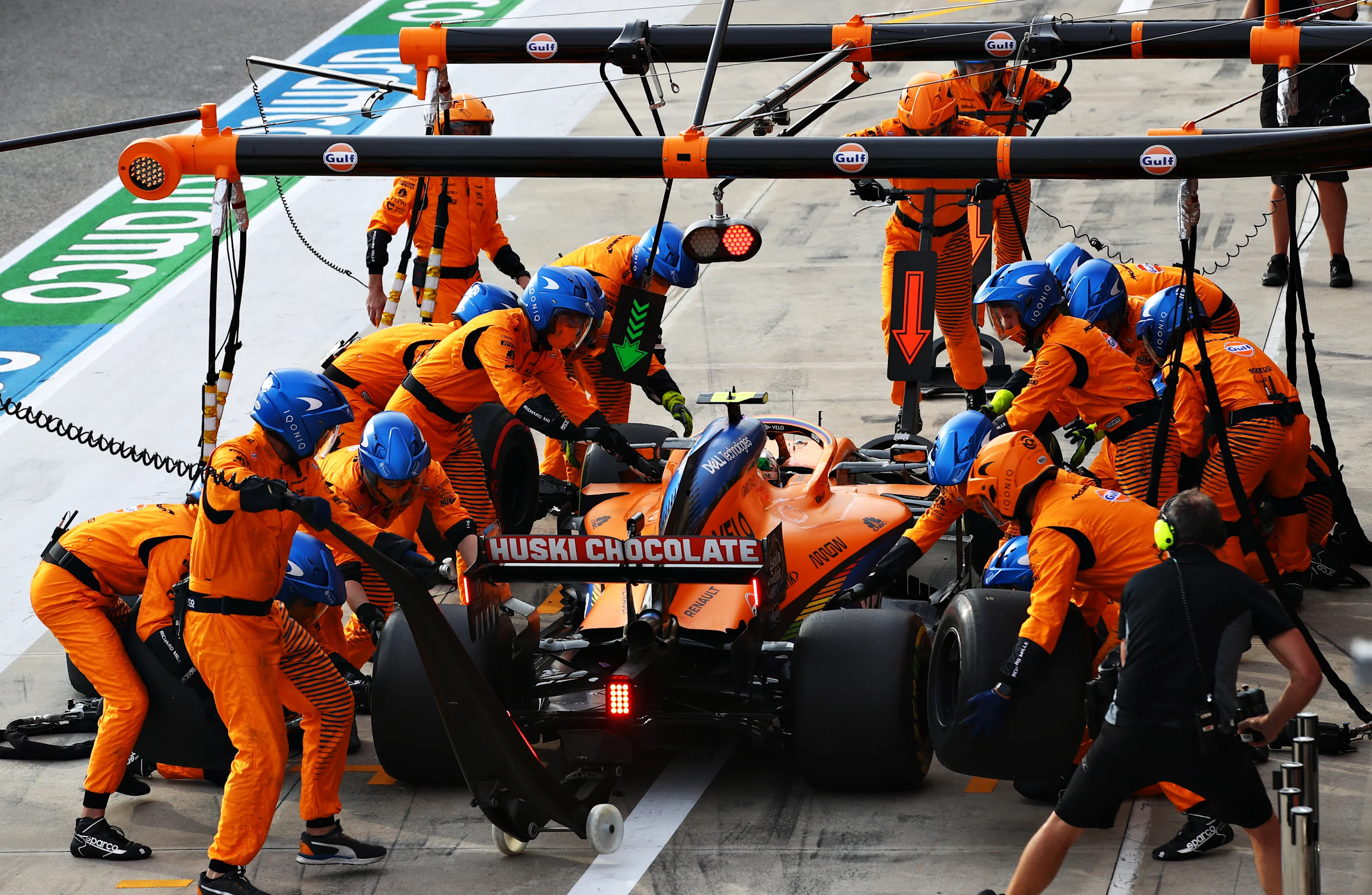 IMOLA, ITALY - NOVEMBER 01: Lando Norris of Great Britain driving the (4) McLaren F1 Team MCL35