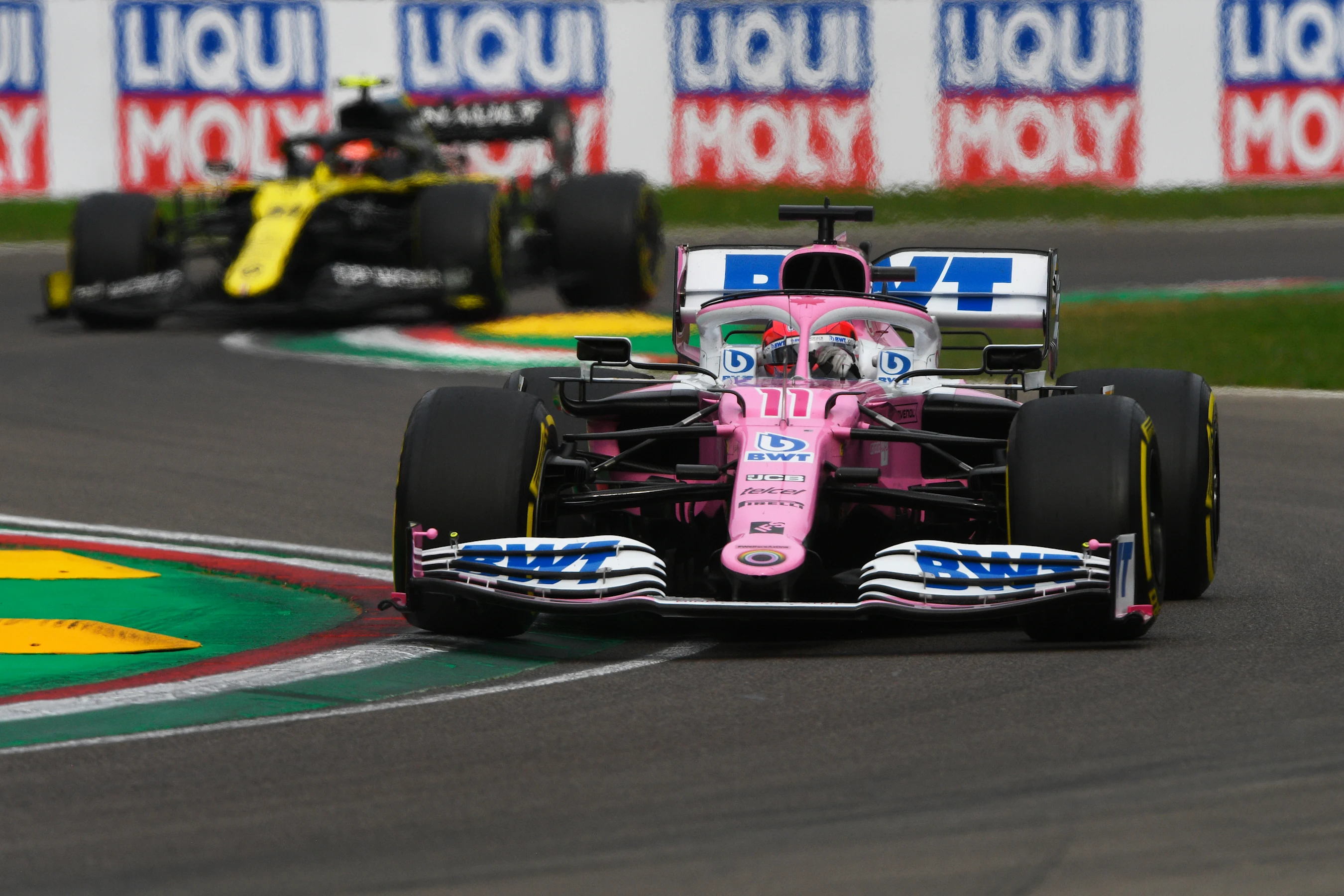 IMOLA, ITALY - NOVEMBER 01: Sergio Perez of Mexico driving the (11) Racing Point RP20 Mercedes on