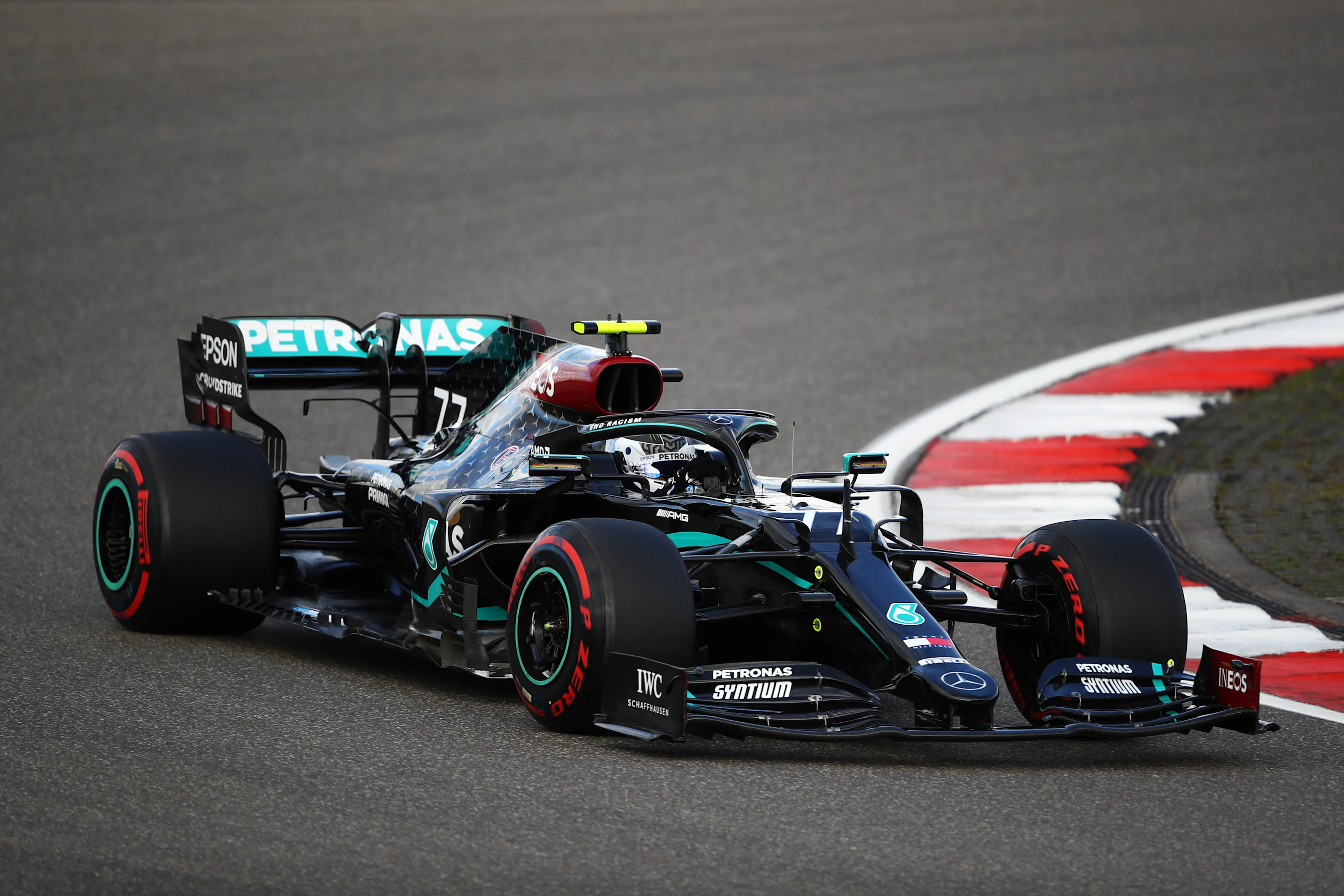 NUERBURG, GERMANY - OCTOBER 10: Valtteri Bottas of Finland driving the (77) Mercedes AMG Petronas
