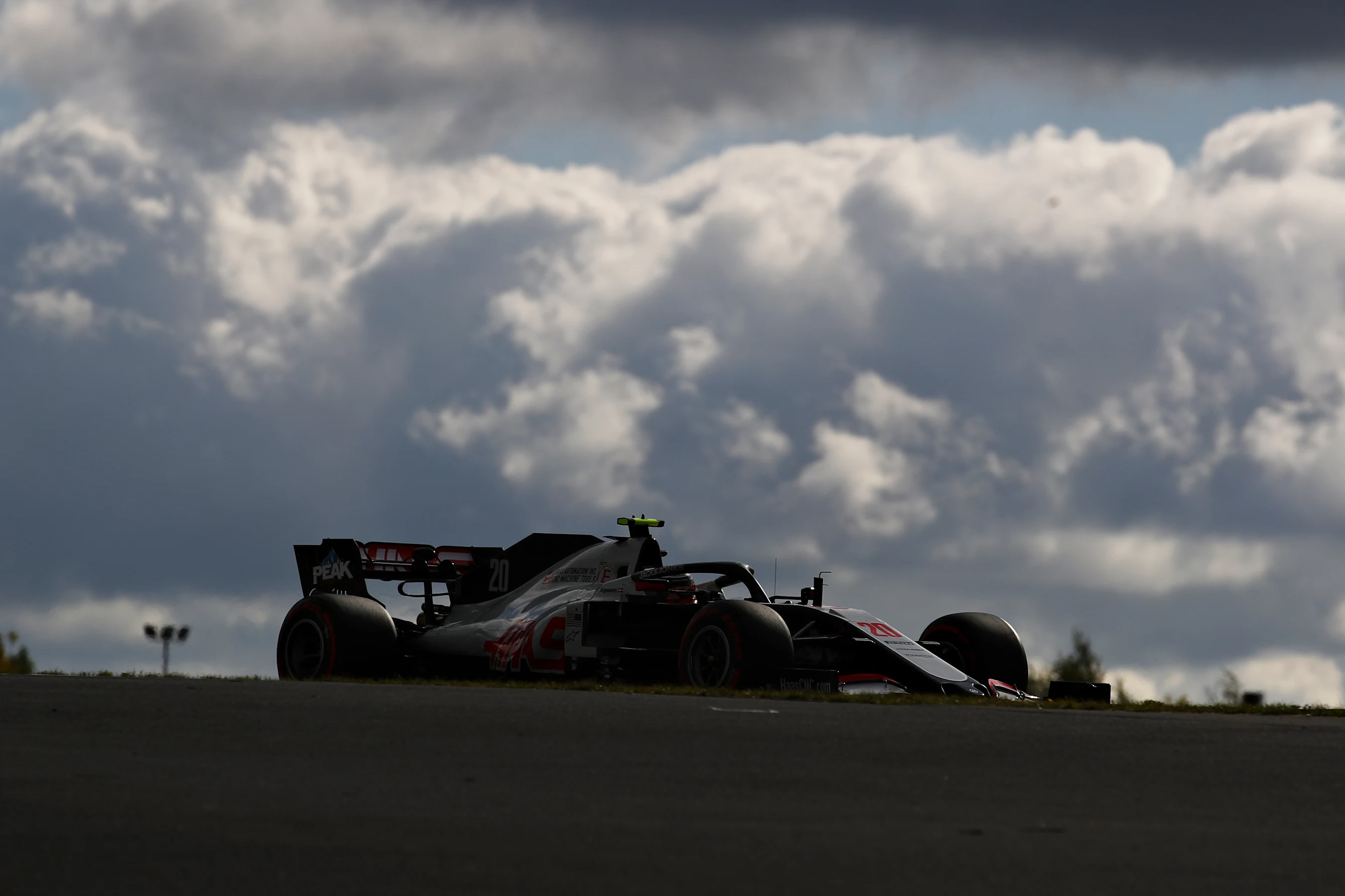 NUERBURG, GERMANY - OCTOBER 10: Kevin Magnussen of Denmark driving the (20) Haas F1 Team VF-20