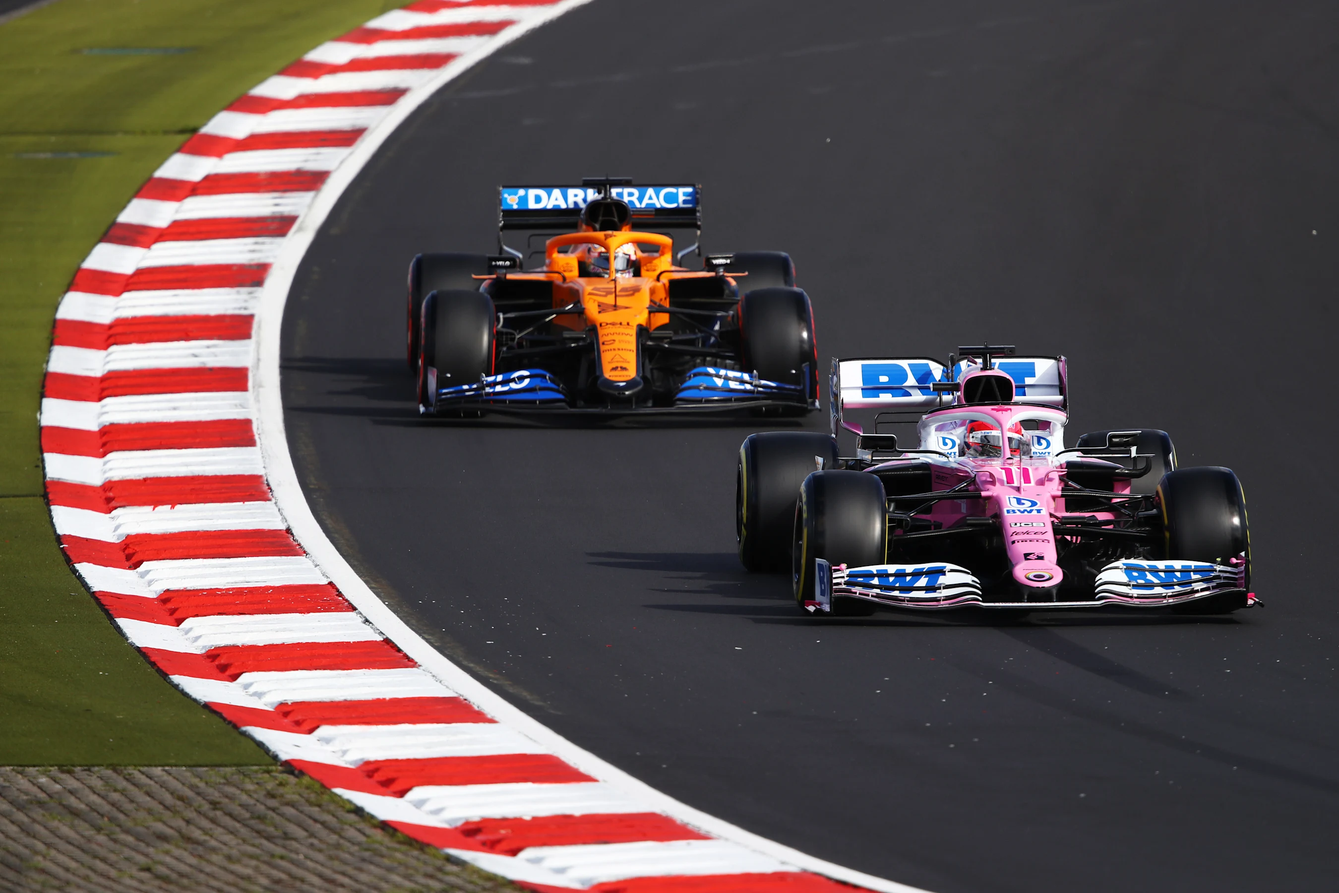 NUERBURG, GERMANY - OCTOBER 10: Sergio Perez of Mexico driving the (11) Racing Point RP20 Mercedes