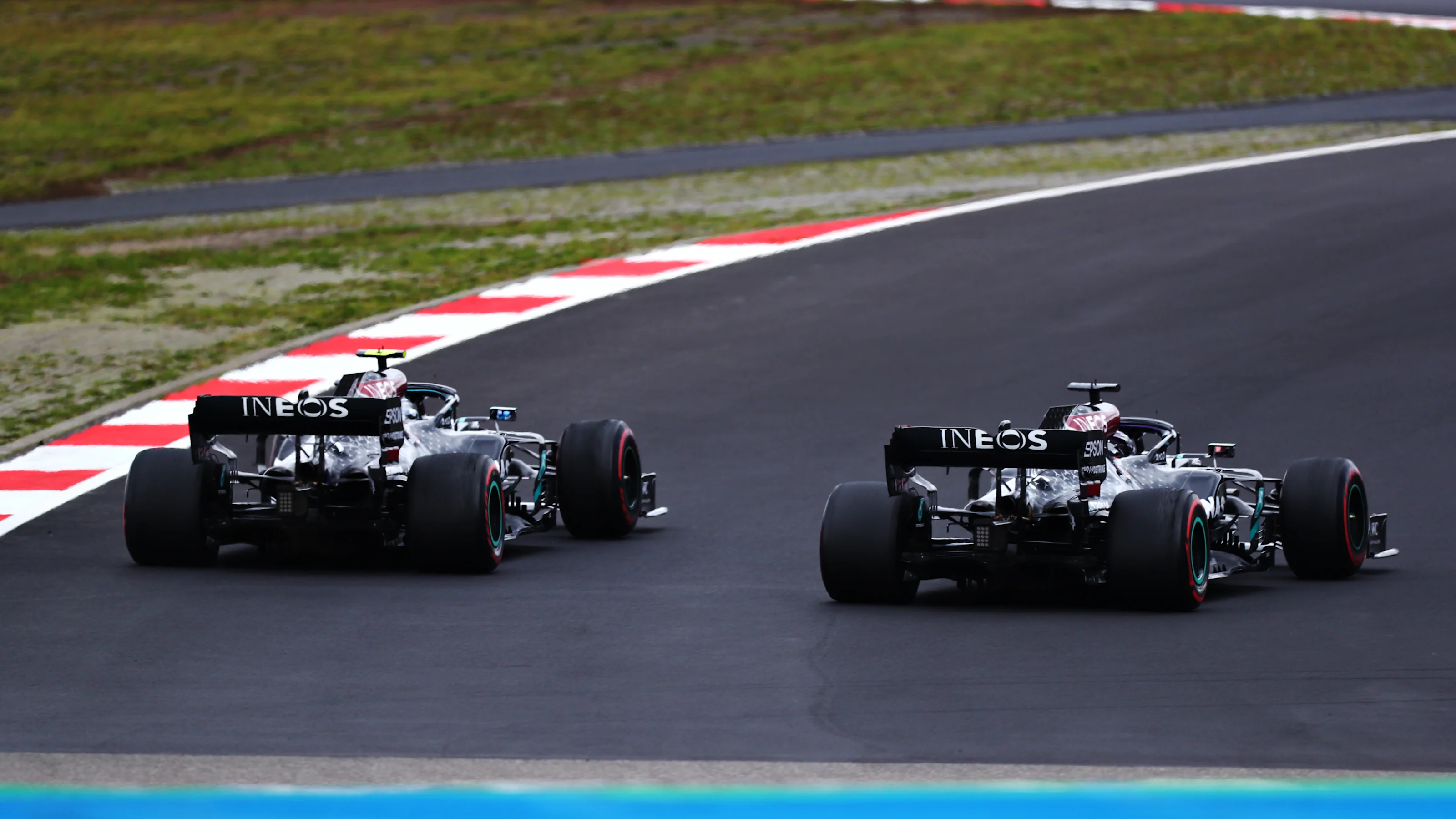 NUERBURG, GERMANY - OCTOBER 11: Lewis Hamilton of Great Britain driving the (44) Mercedes AMG