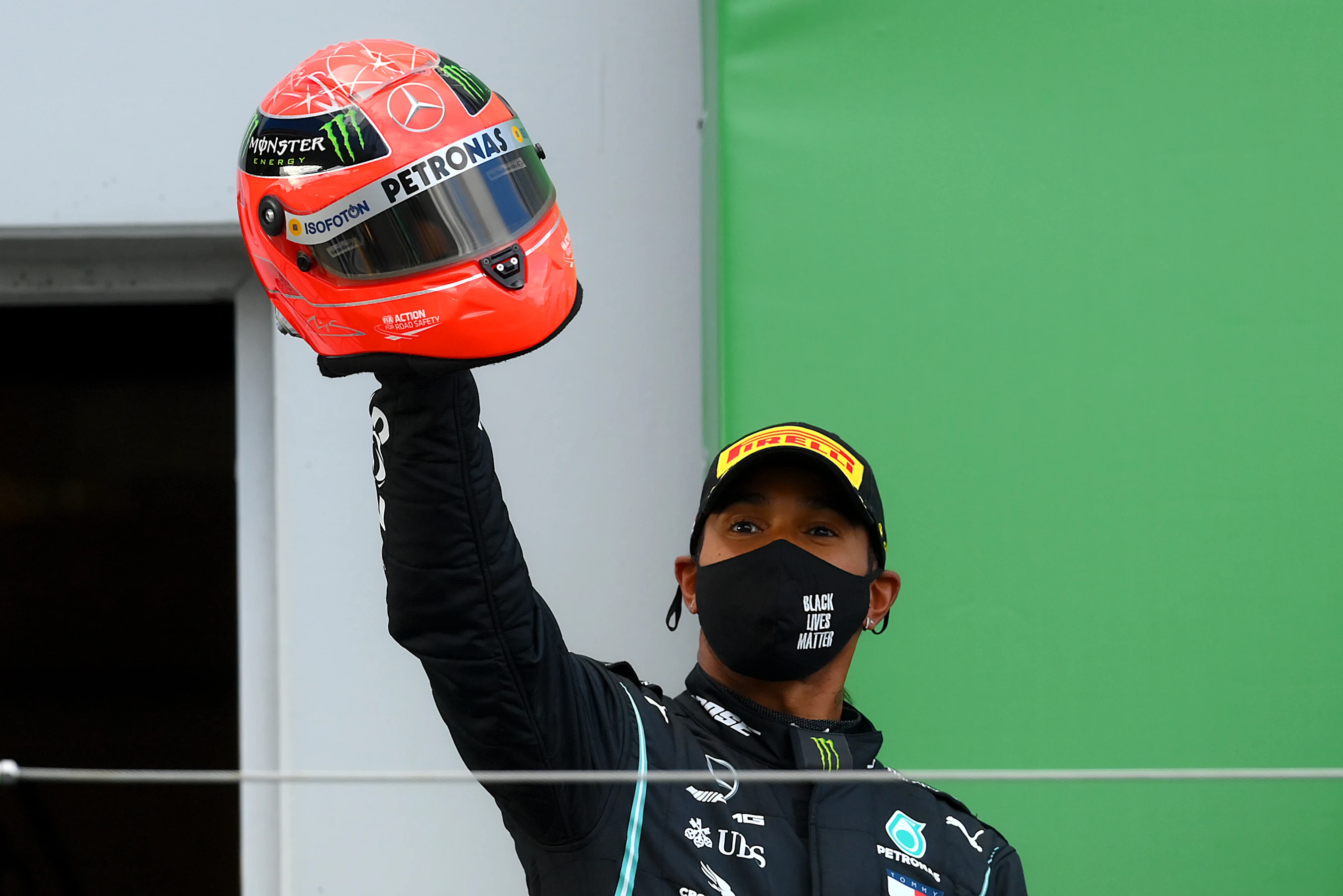 NUERBURG, GERMANY - OCTOBER 11: Race winner Lewis Hamilton of Great Britain and Mercedes GP