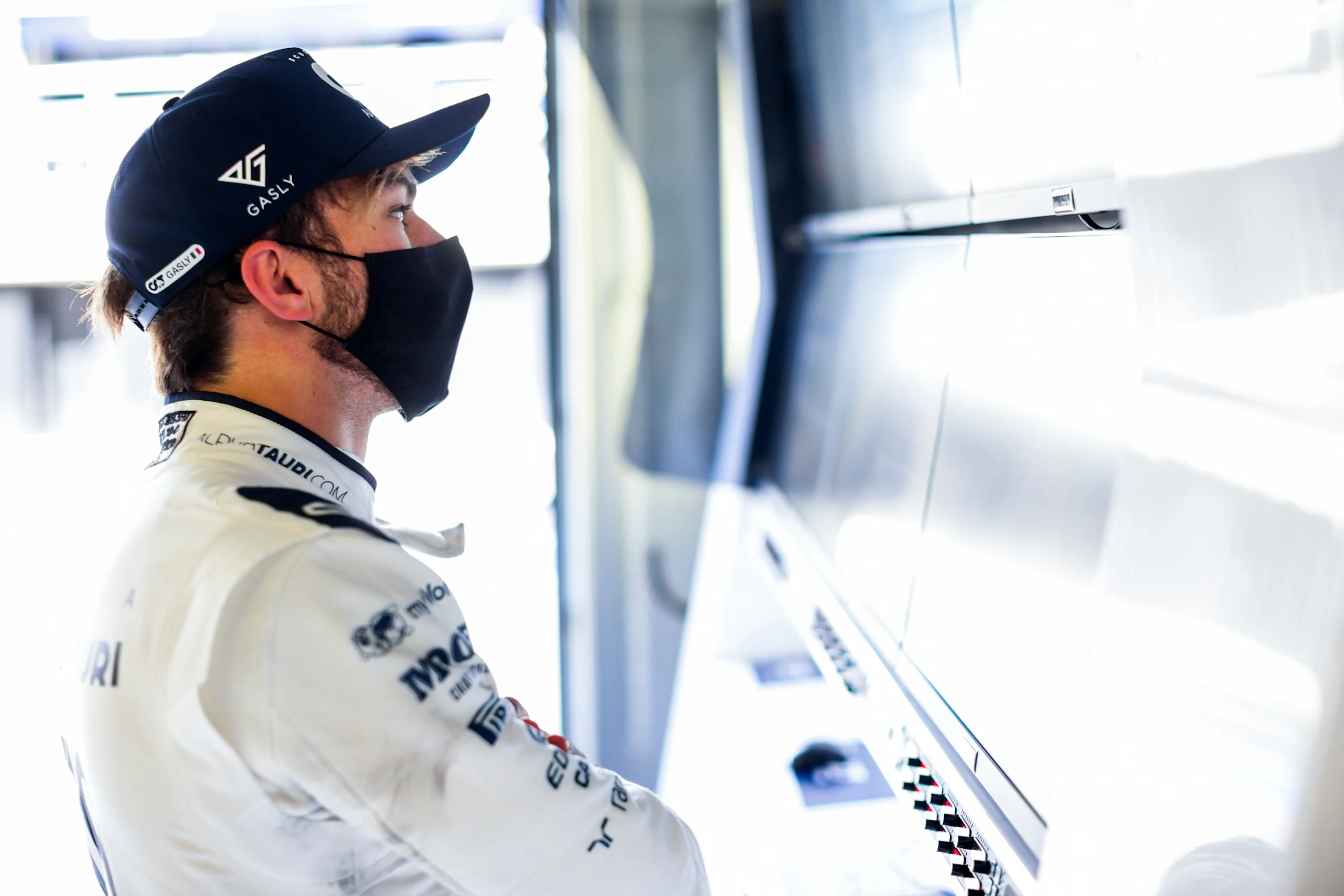 NORTHAMPTON, ENGLAND - AUGUST 01: Pierre Gasly of Scuderia AlphaTauri and France during qualifying