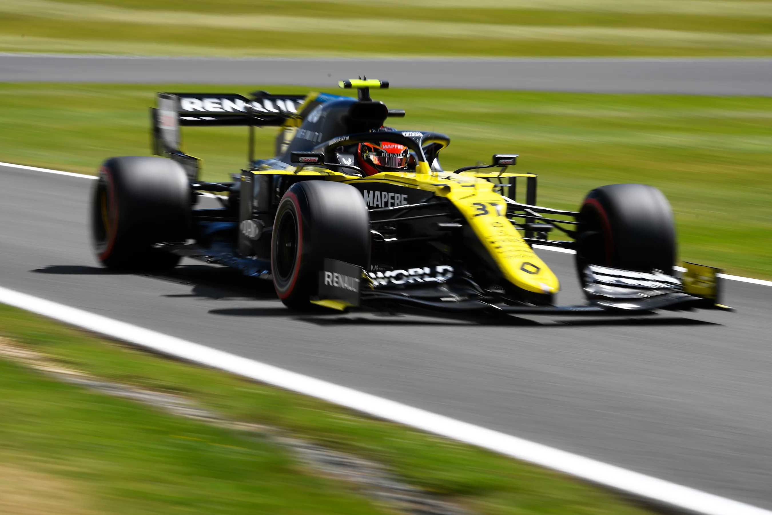 NORTHAMPTON, ENGLAND - AUGUST 01: Esteban Ocon of France driving the (31) Renault Sport Formula One