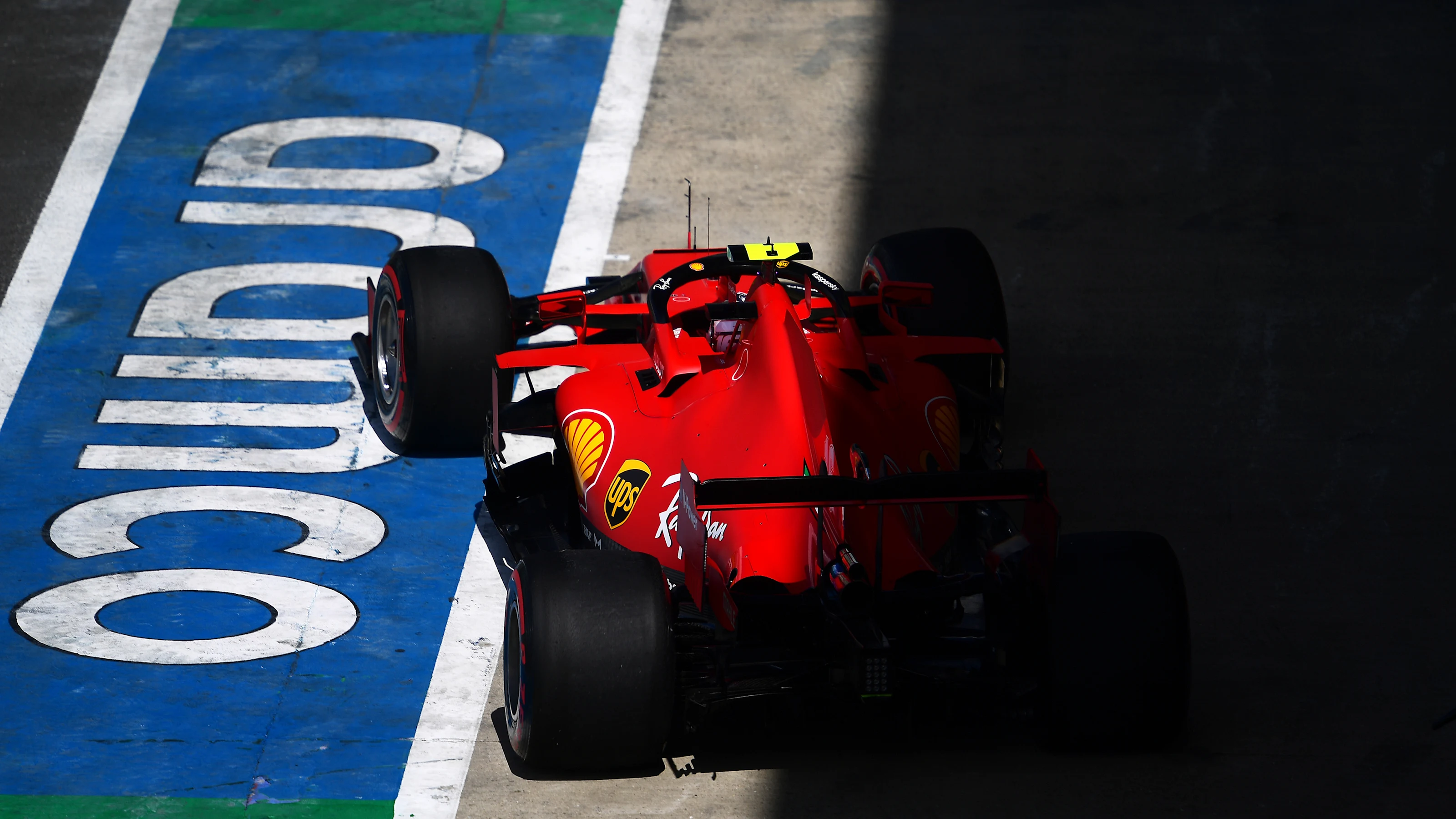 NORTHAMPTON, ENGLAND - AUGUST 01: Charles Leclerc of Monaco driving the (16) Scuderia Ferrari