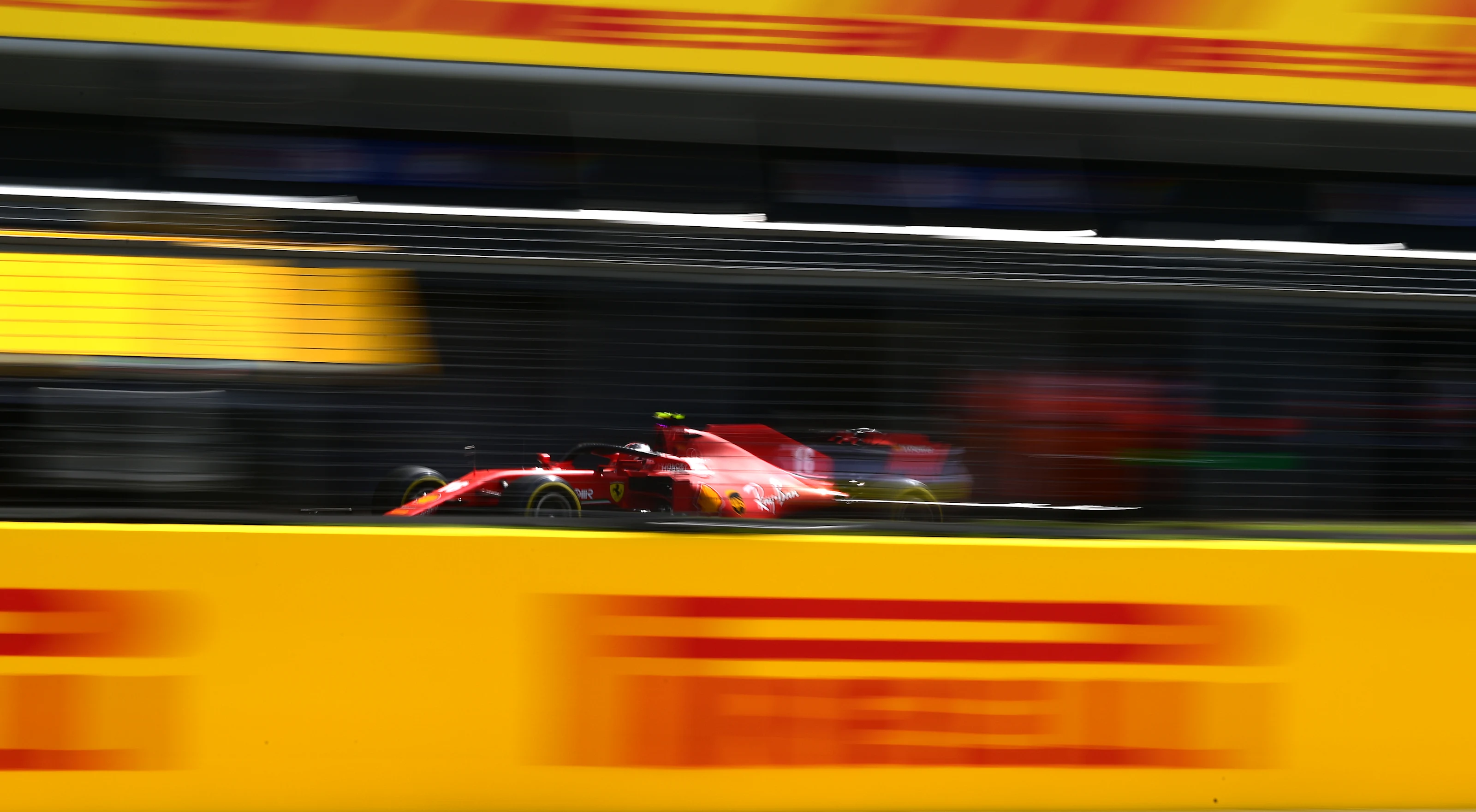 NORTHAMPTON, ENGLAND - AUGUST 02: Charles Leclerc of Monaco driving the (16) Scuderia Ferrari