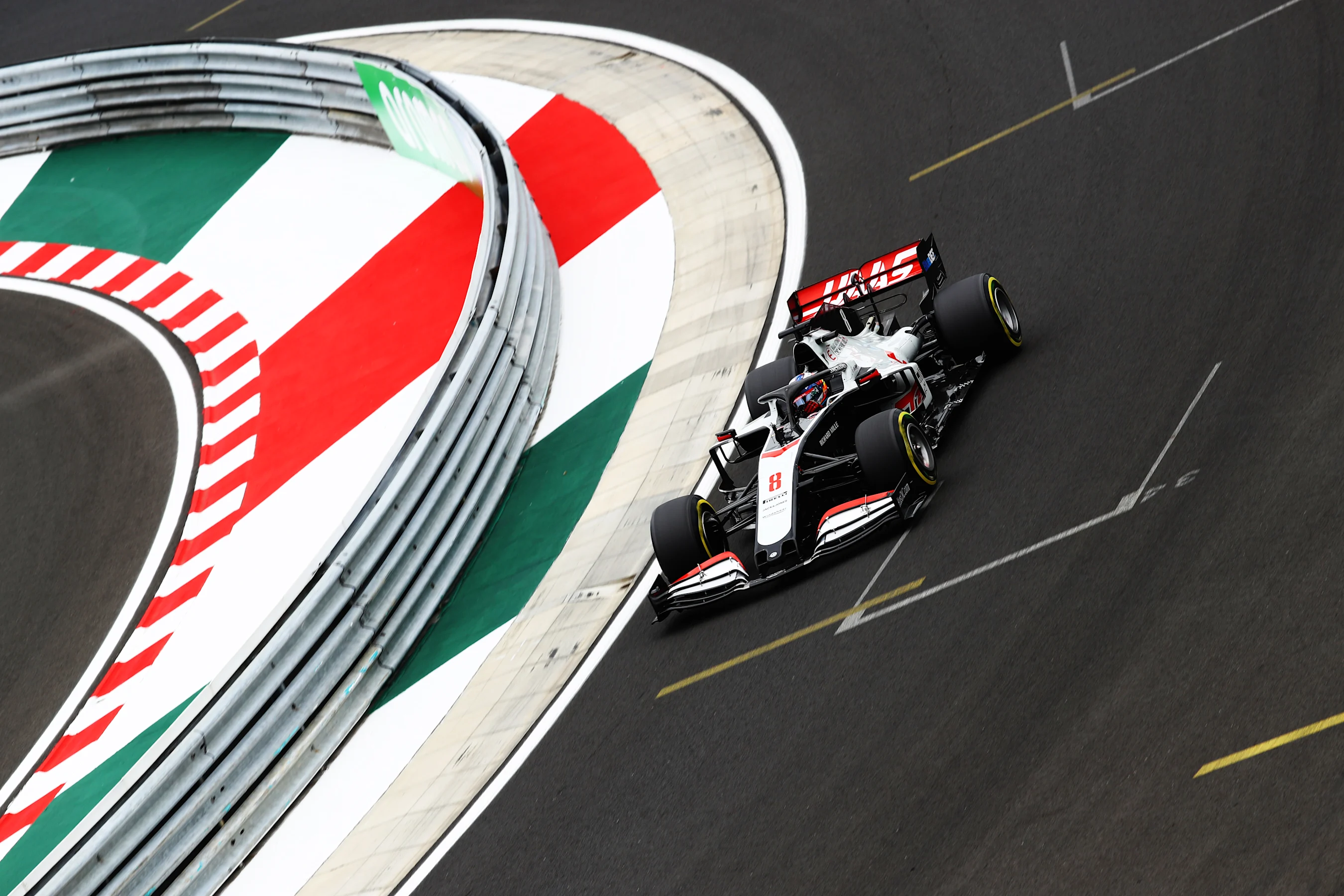 BUDAPEST, HUNGARY - JULY 17: Romain Grosjean of France driving the (8) Haas F1 Team VF-20 Ferrari